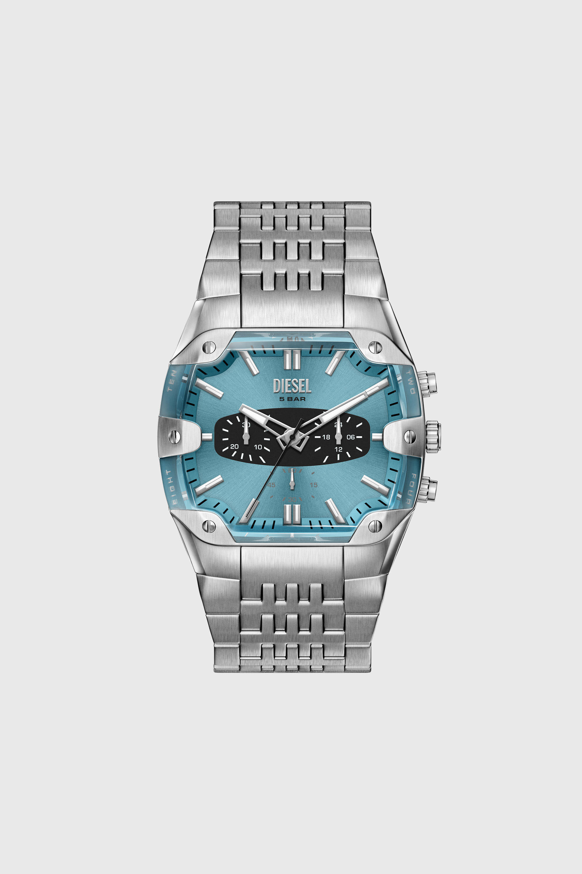 Diesel - DZ4725 WATCH, Man's Spiked cushion stainless steel watch in Silver - 1