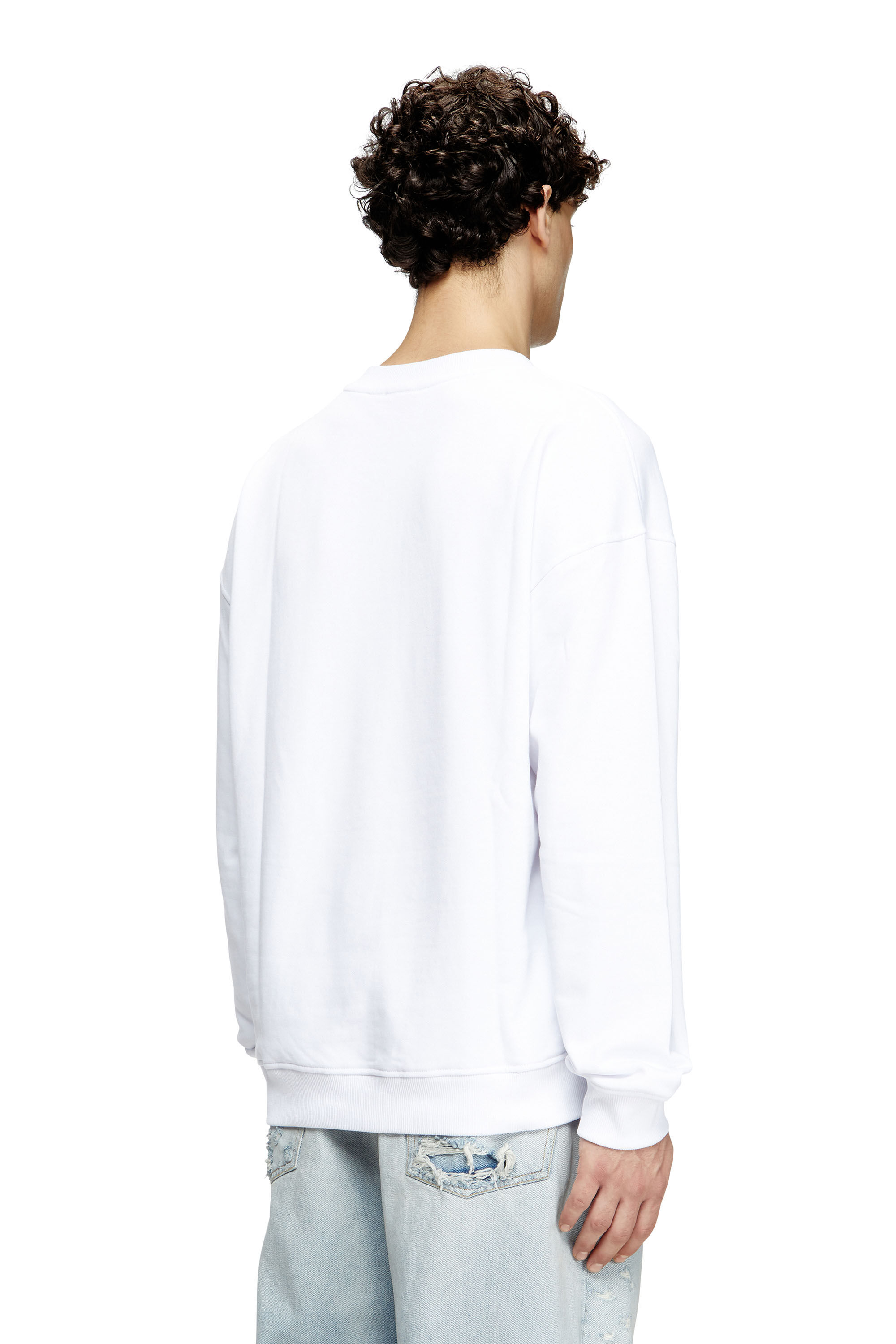 Diesel - S-BOXT-OD, Man's Sweatshirt with cut-out Oval D logo in White - 4