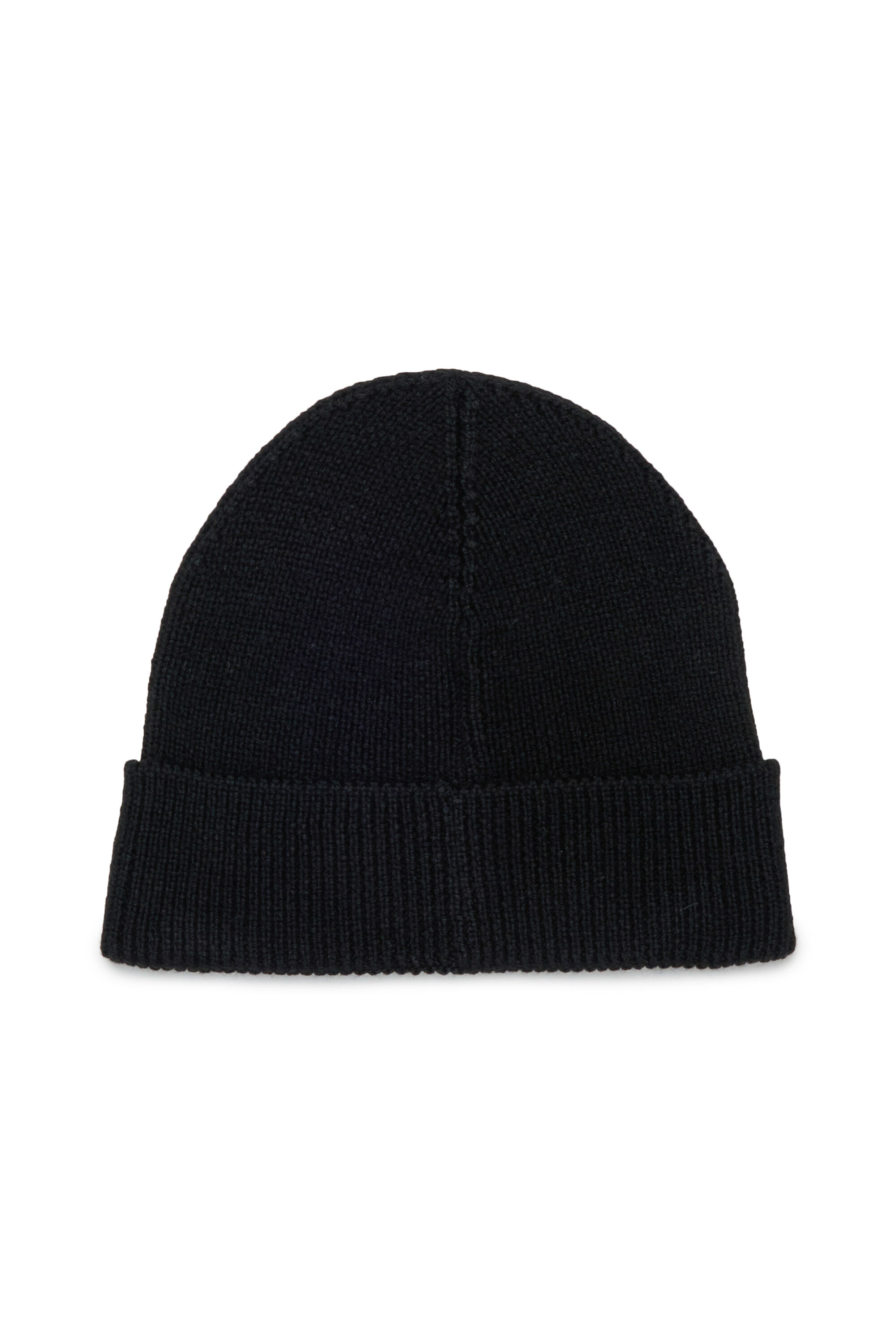 Diesel - FLOT, Unisex's Wool-blend beanie with D logo patch in Black - 2