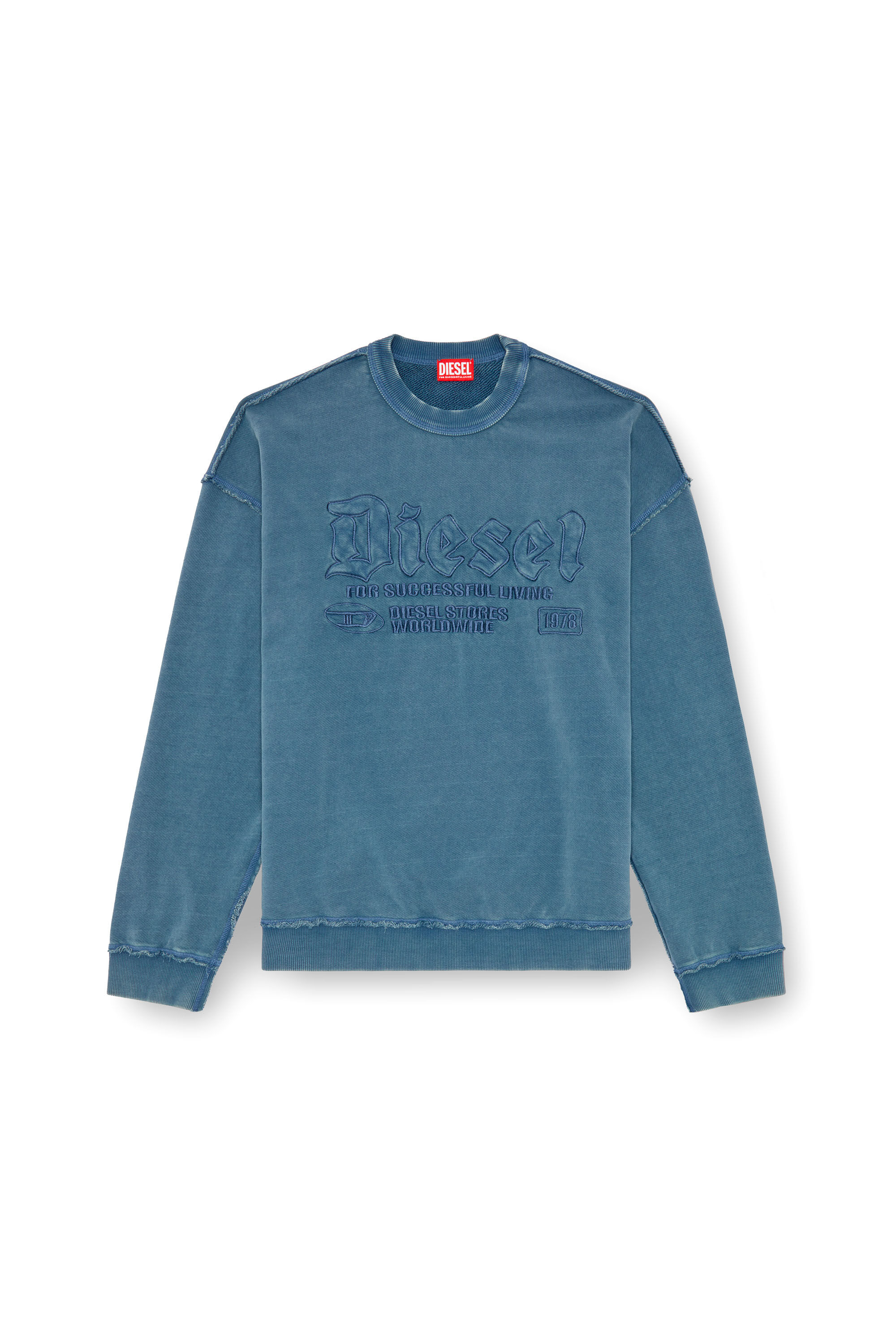 Diesel - S-BOXT-RAW, Man's Sweatshirt with logo embroidery in Blue - 2