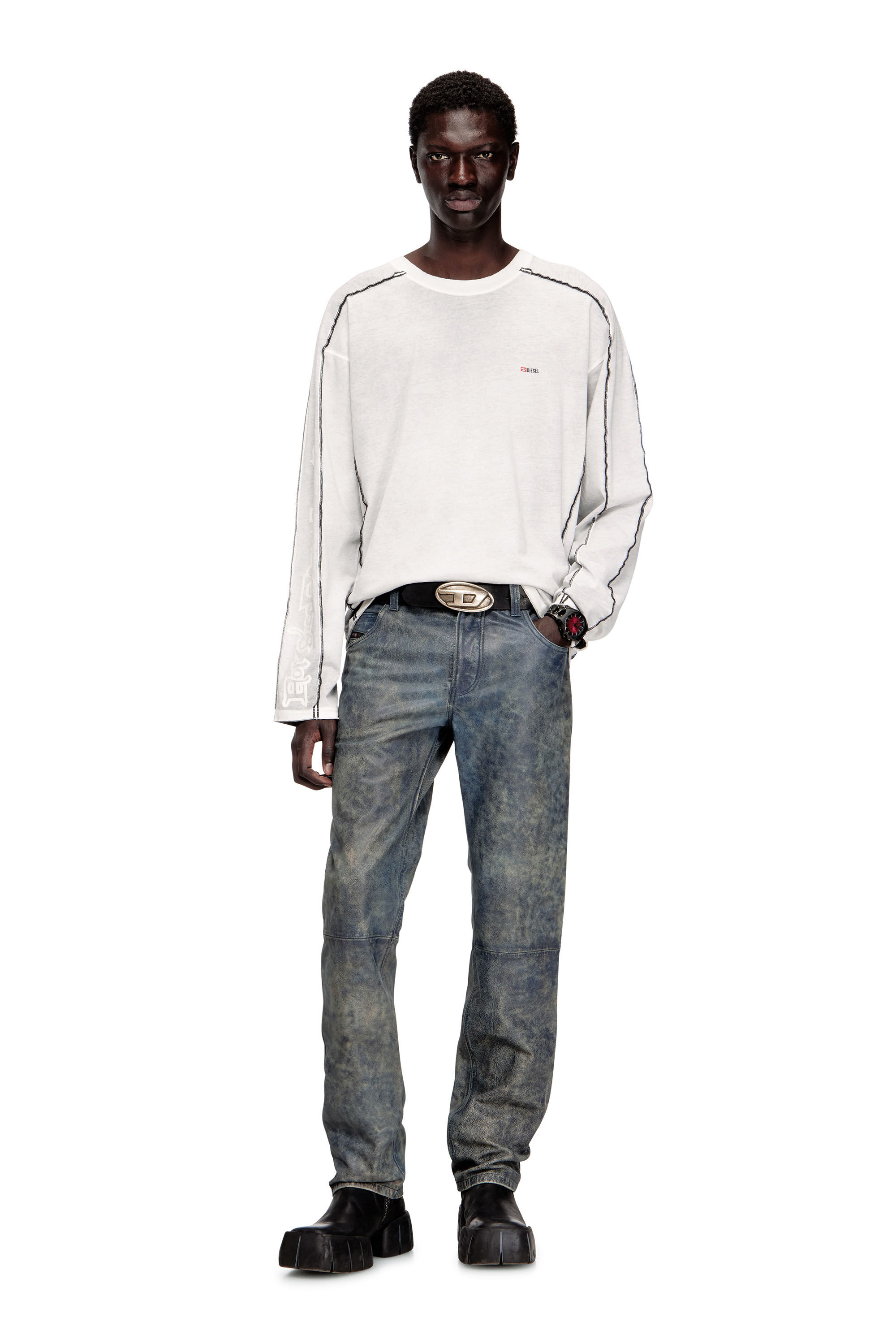 Diesel - K-GEROME, Man's Zip-up cardigan with cargo pockets in null - 1