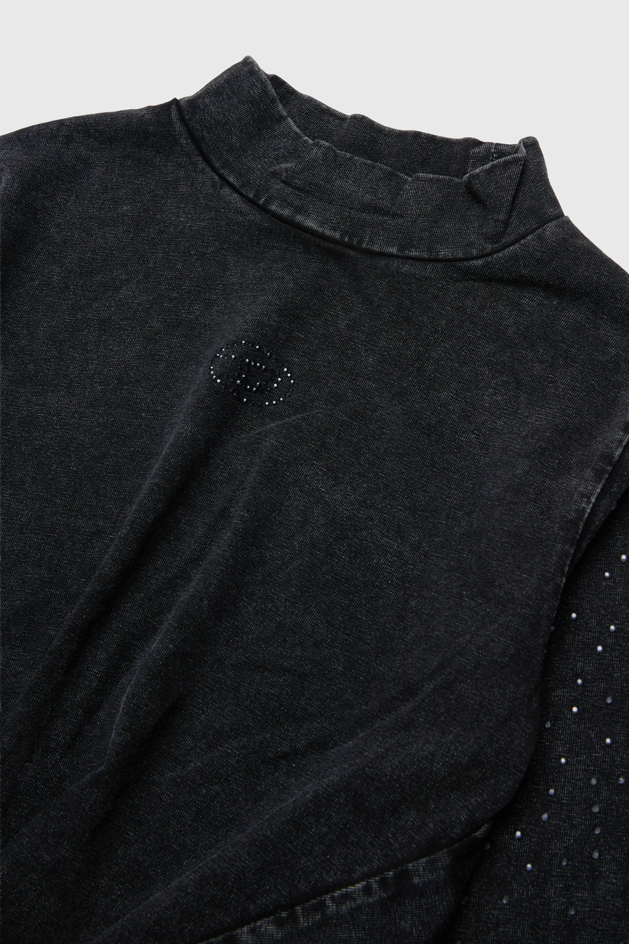 Diesel - TKNOT, Woman's Twist-hem top with rhinestones in Black - 3