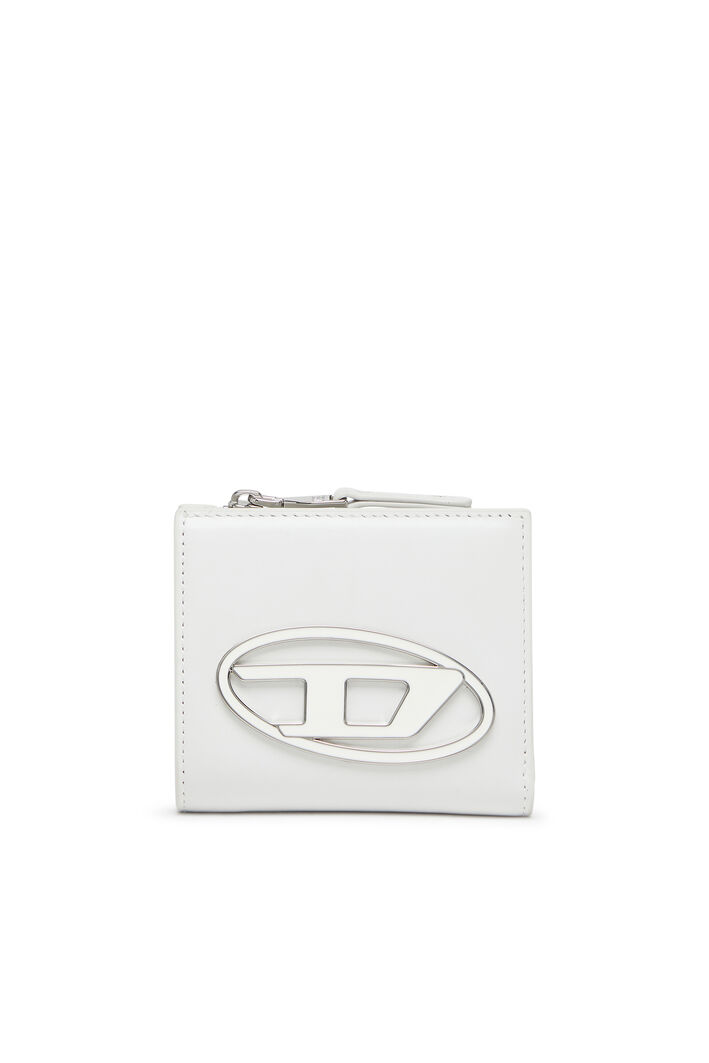 Diesel - 1DR BI FOLD ZIP L, Woman's Bi-fold wallet in leather in White - 2