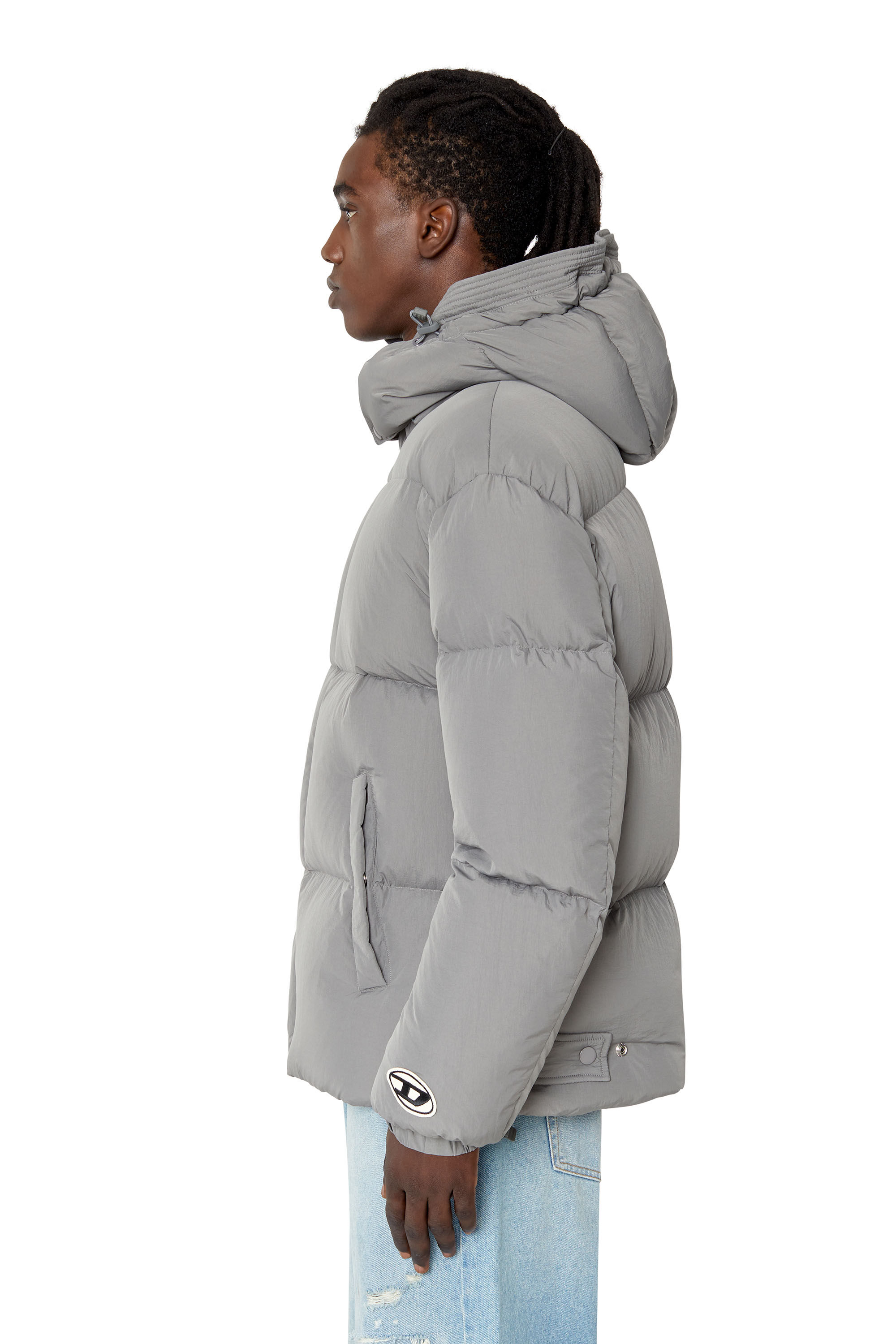Diesel - W-ROLF-NW, Man's Polygiene ViralOff® real down jacket in Grey - 5