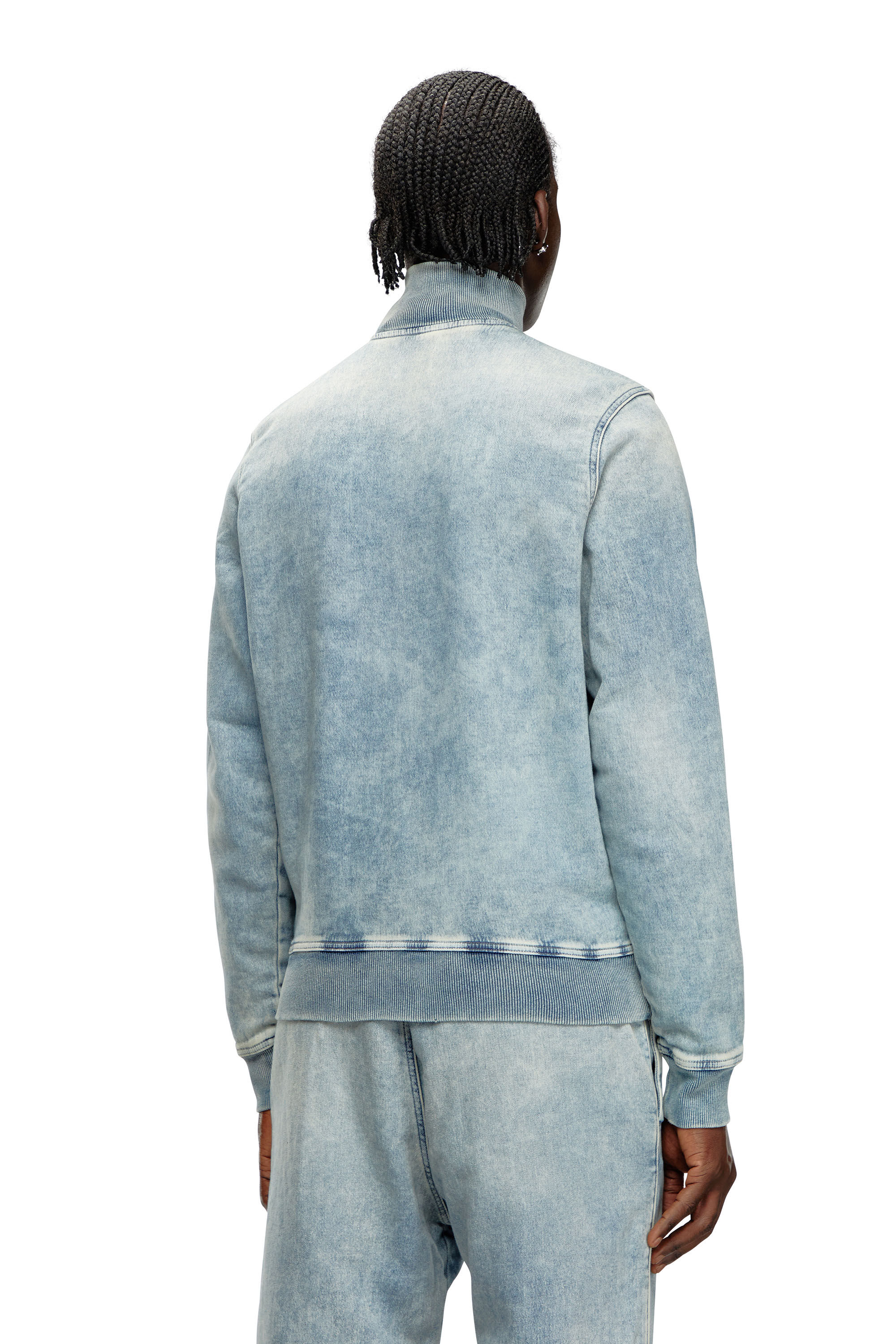 Diesel - D-BUZEE TRACK, Unisex's Zip-up sweater in Track Denim in Light Blue - 4