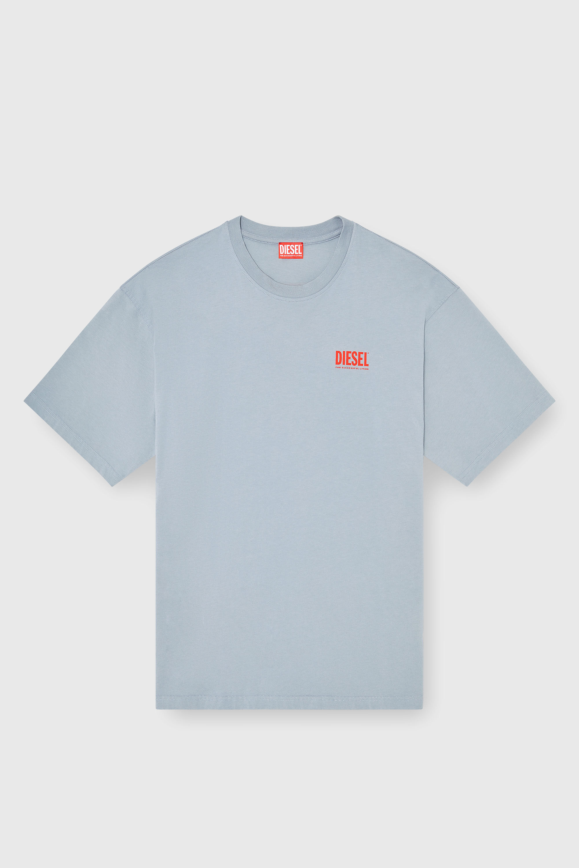 Diesel - T-BOXT-BISK, Man's Cotton T-shirt with Diesel Biscotto print in Light Grey - 2