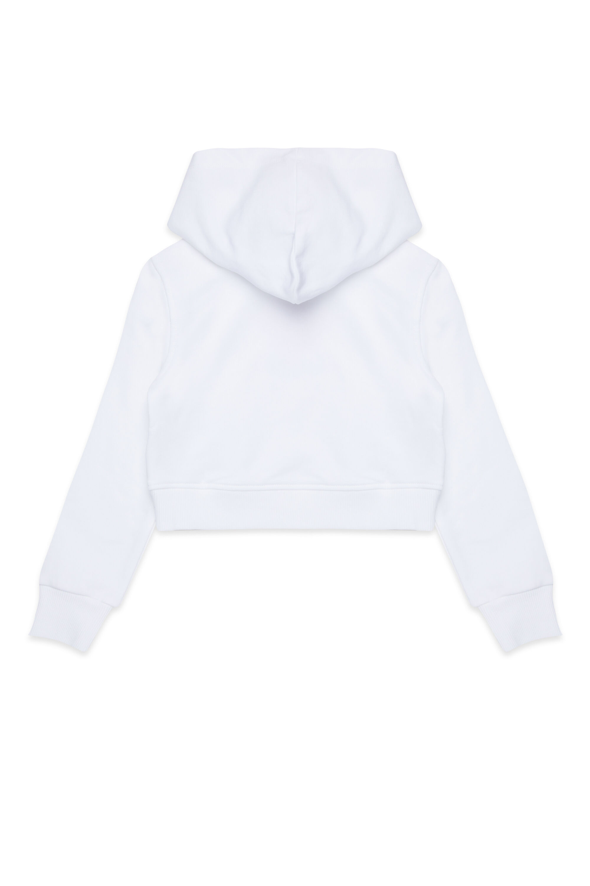 Diesel - SCUOREHOOD, Woman's Cropped hoodie with heart logo in White - 2