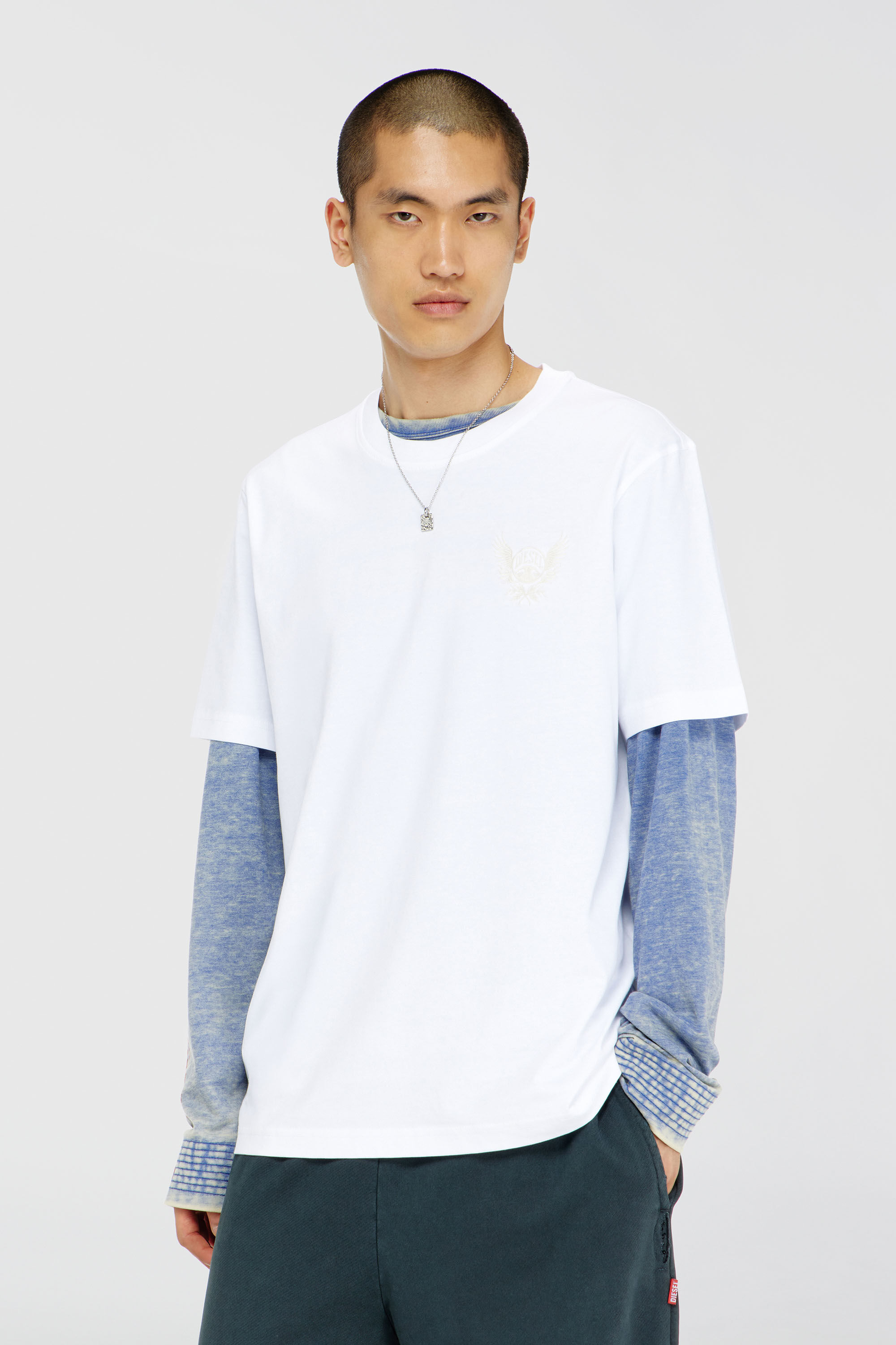 Diesel - T-ADJUST-AA8, Man's Cotton T-shirt with chest logo motif in White - 3