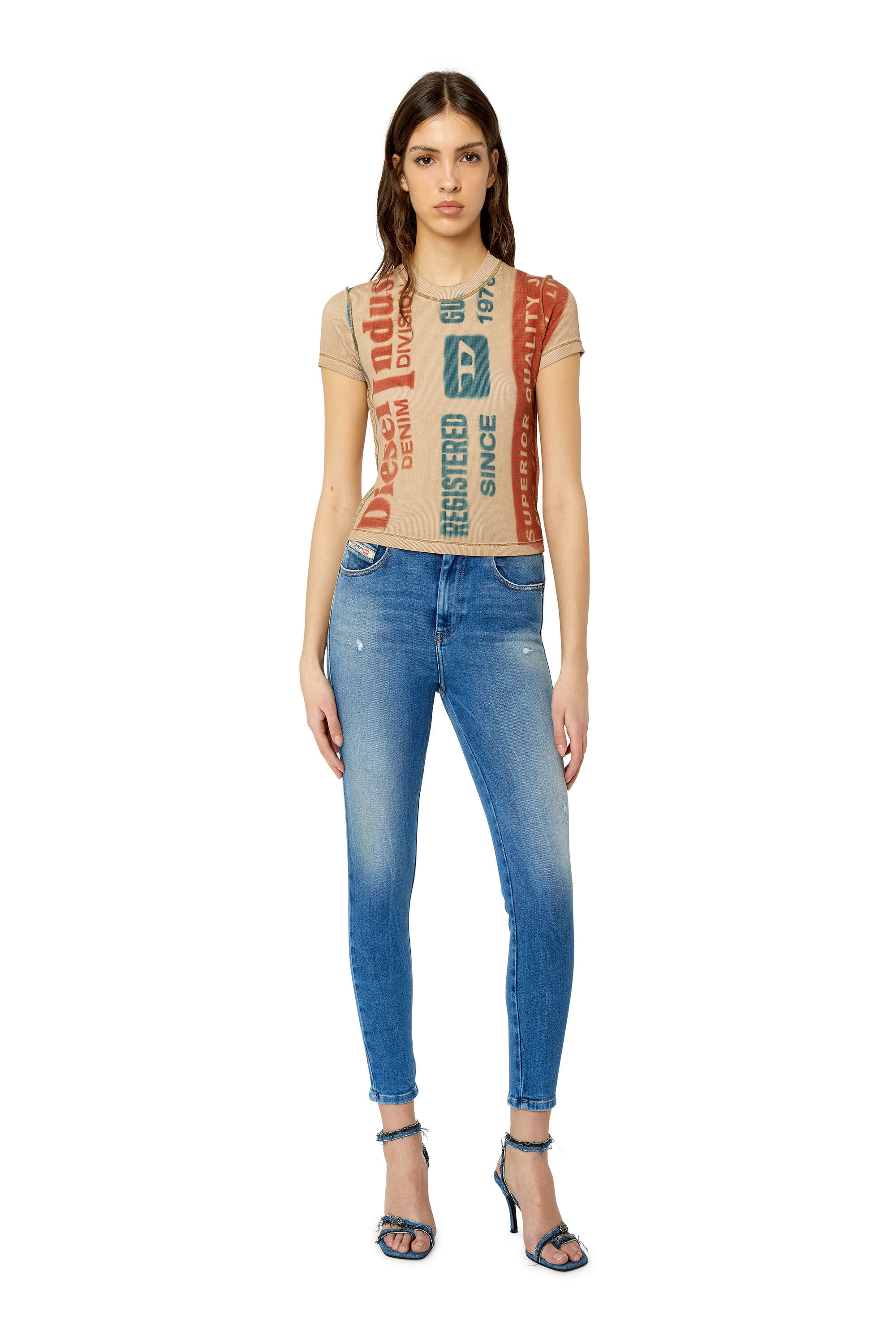 Diesel - 1984 Slandy-High 09E91 Super skinny Jeans, Light Blue - Image 1