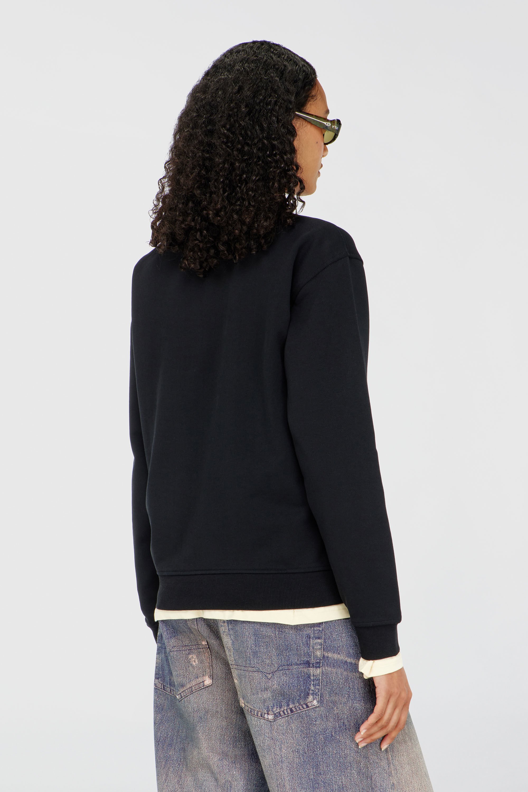 Diesel - F-NORMY-OD, Woman's Cotton sweatshirt with Oval D embroidery in Black - 4