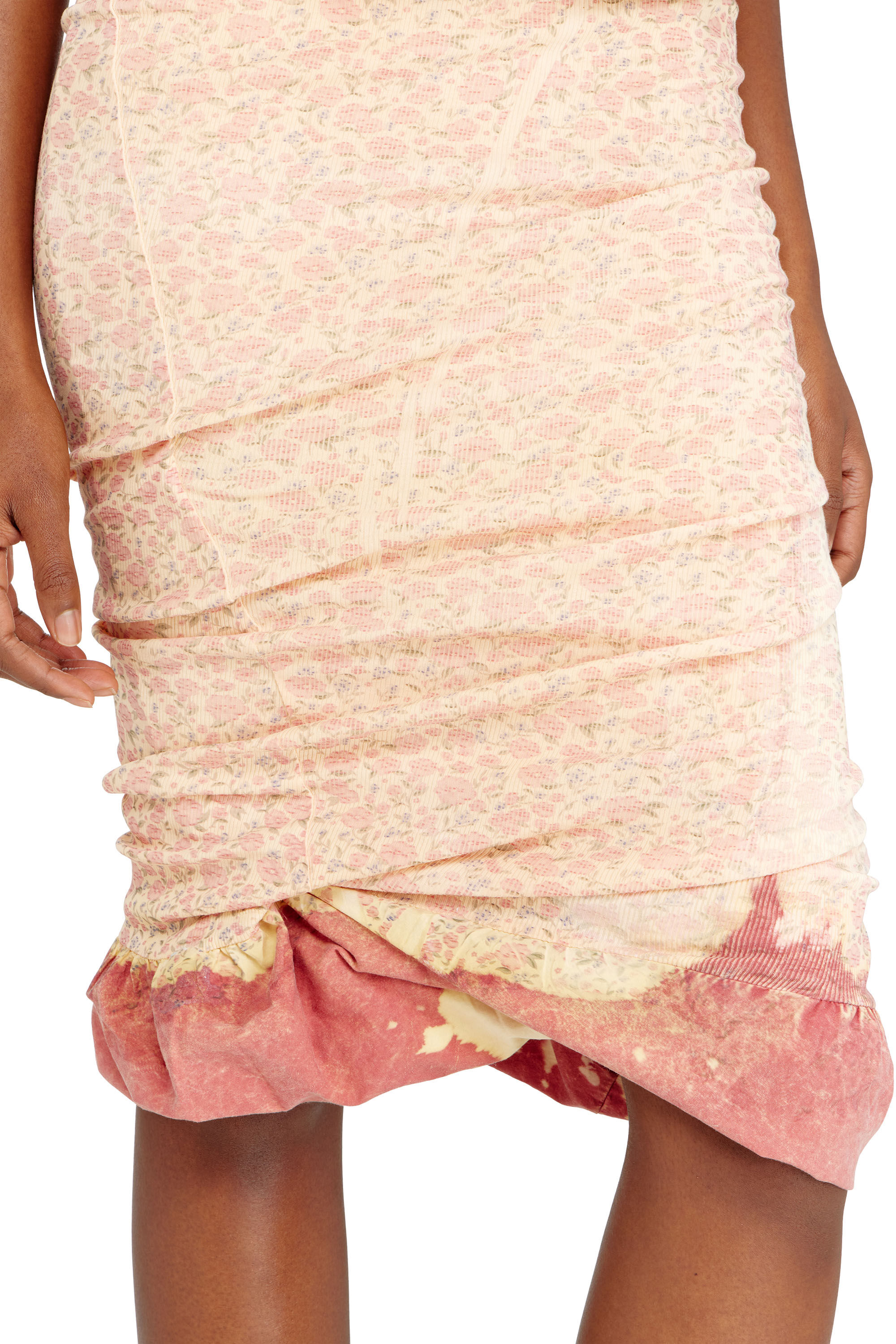 Diesel - O-PALE, Woman's Treated double-layer skirt with puffy hem in Pink - 5