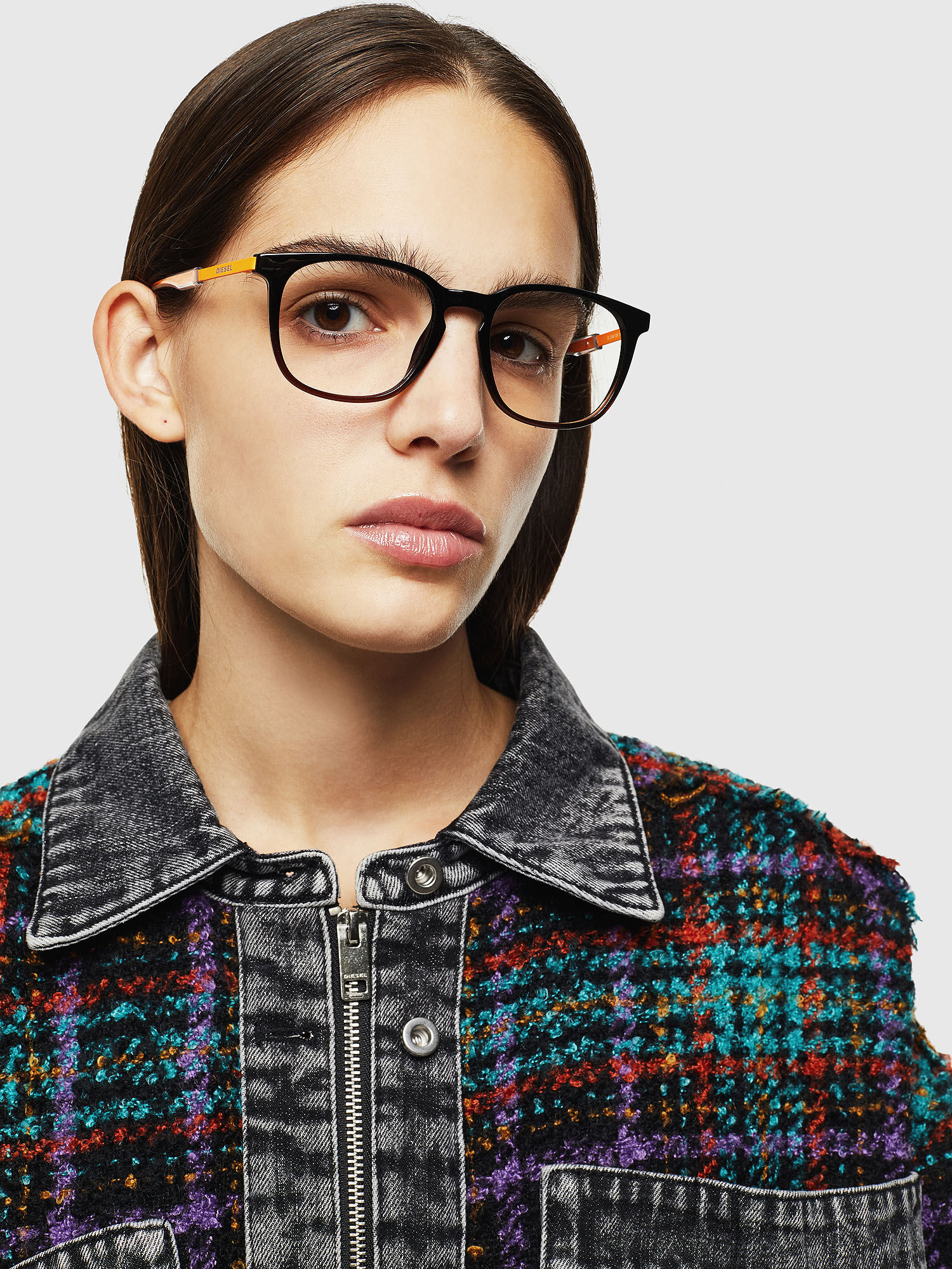 Diesel - DL5349, Unisex's Unisex eyewear with a square silhouette in Black/Yellow - 6