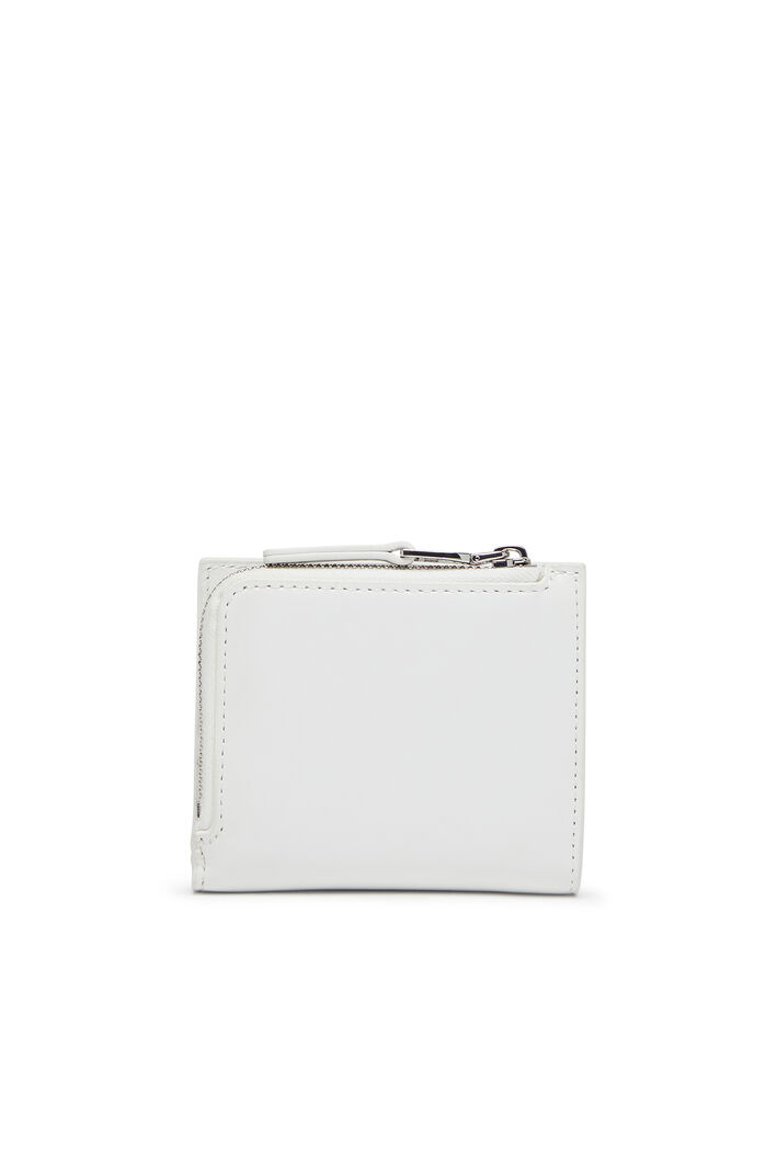 Diesel - 1DR BI FOLD ZIP L, Woman's Bi-fold wallet in leather in White - 3