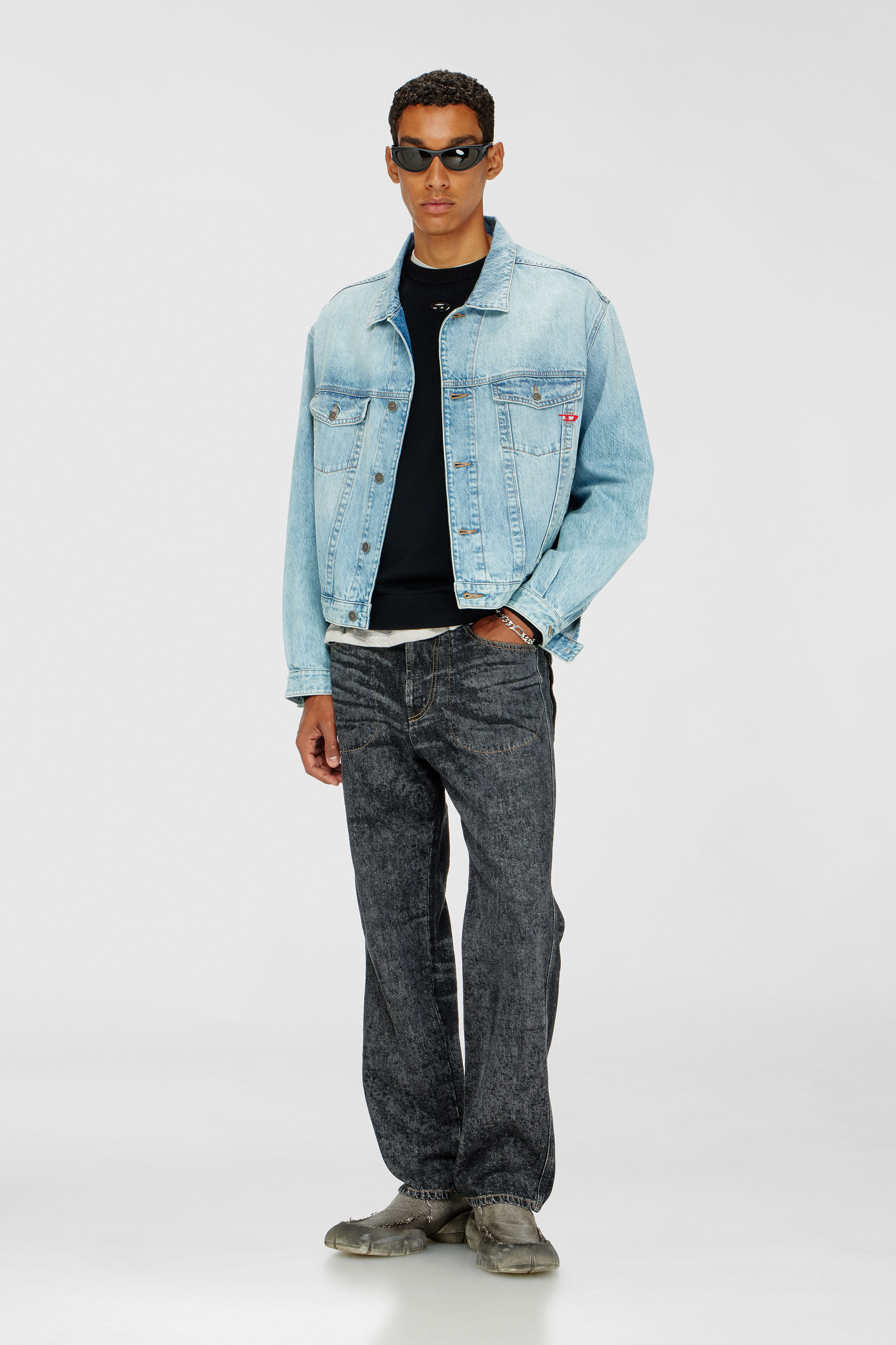 Diesel - K-VALIAM, Man's Wool jumper with cut-out logo in Black - 1