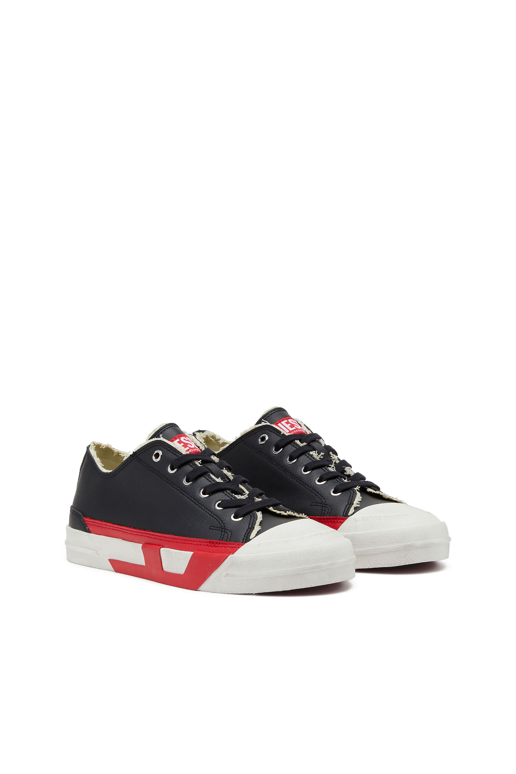 Diesel - S-D-VERSE LOW II, Man's S-D-Verse logo sneakers in Black/Red - 2