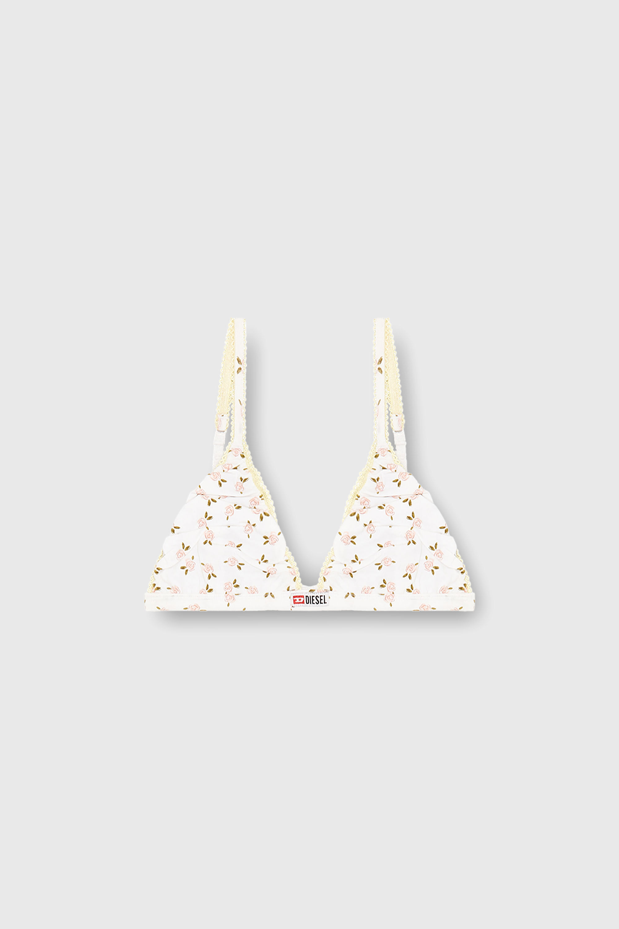 Diesel - JANA-D-CORE, Woman's Cotton triangle bra with all-over floral print in White - 2