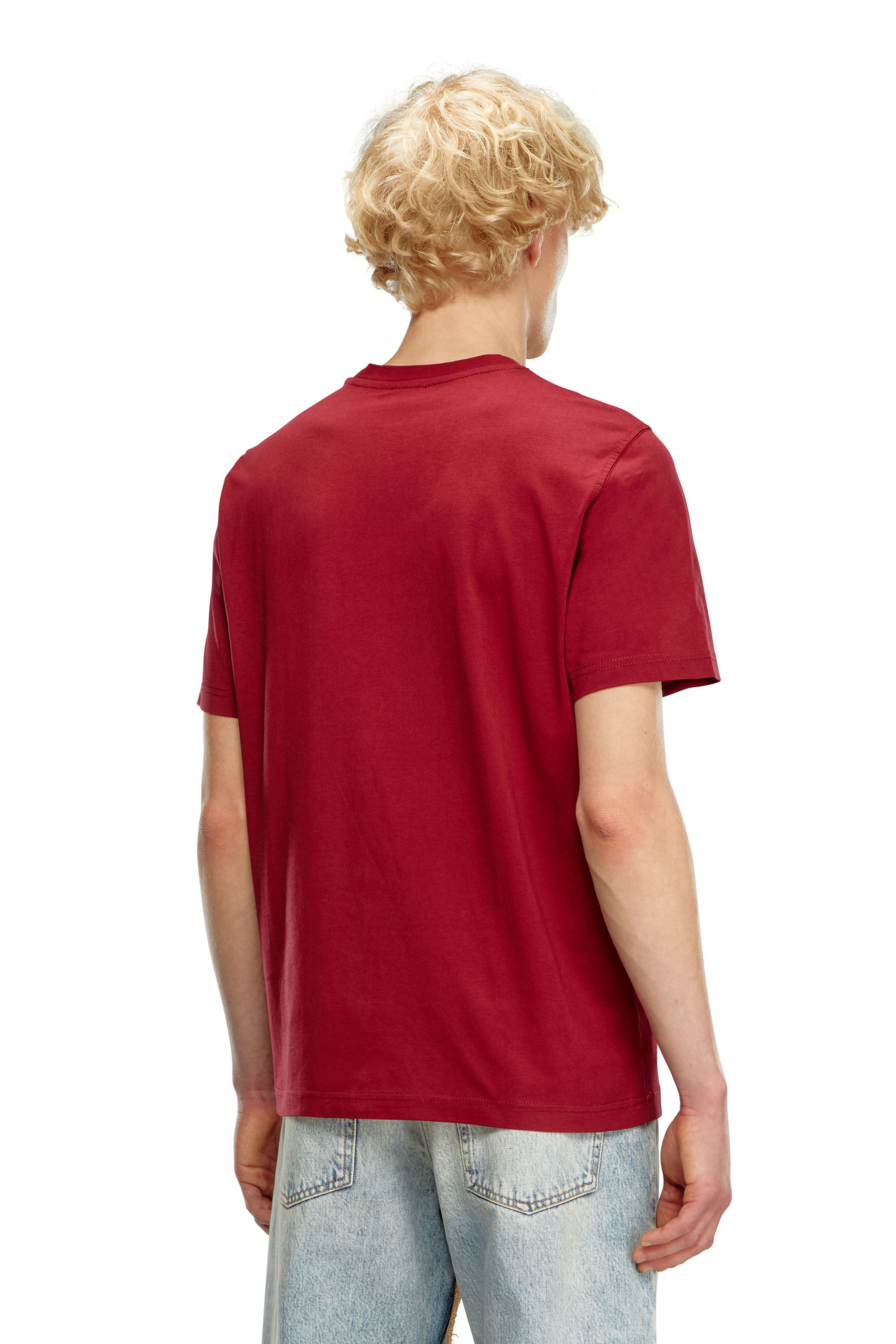 Diesel - T-ADJUST-Q7, Man T-shirt with blurry Diesel logo in Red - Image 4