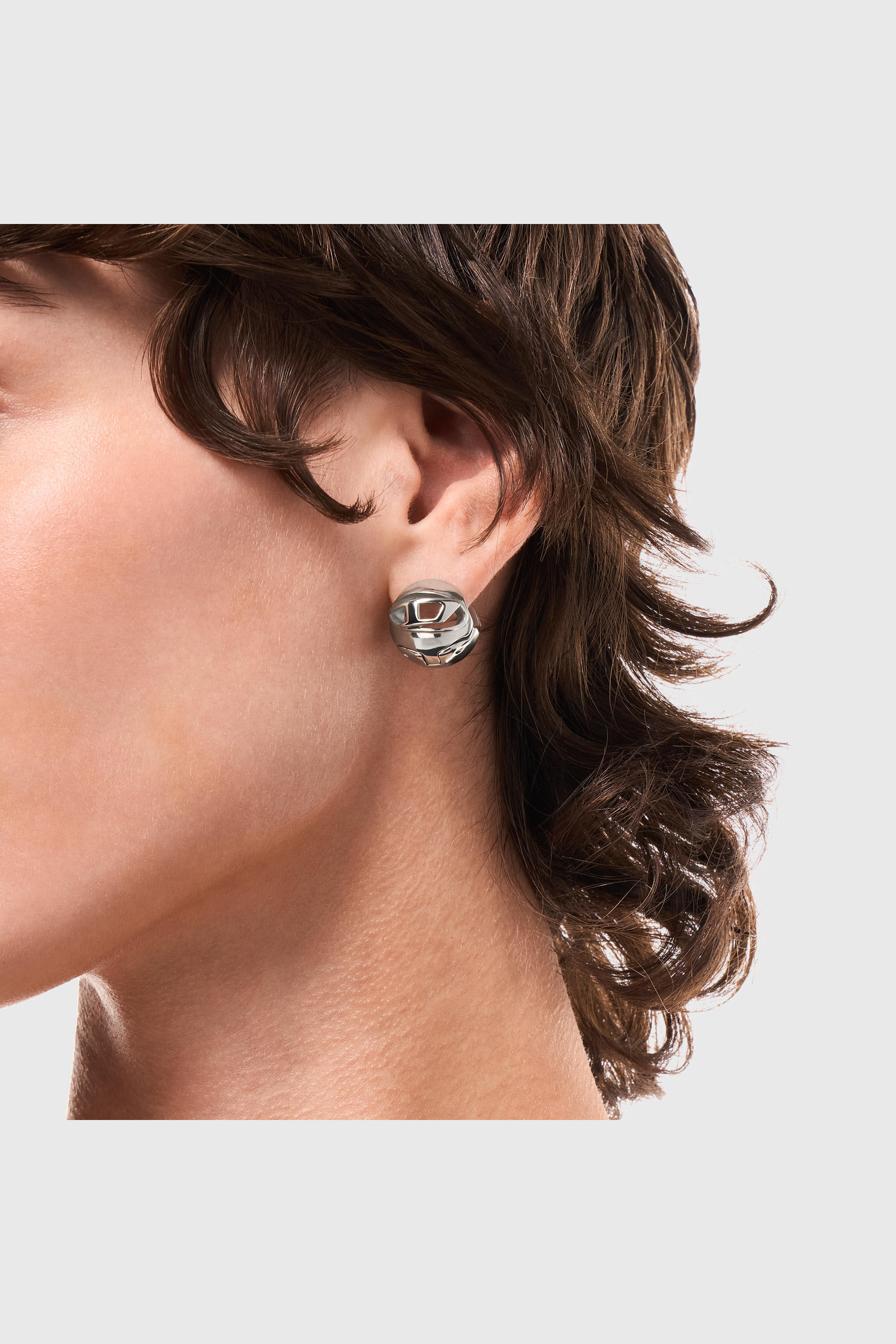 Diesel - DX1718040, Unisex's Stainless Steel Hoop Earring in Silver - 5