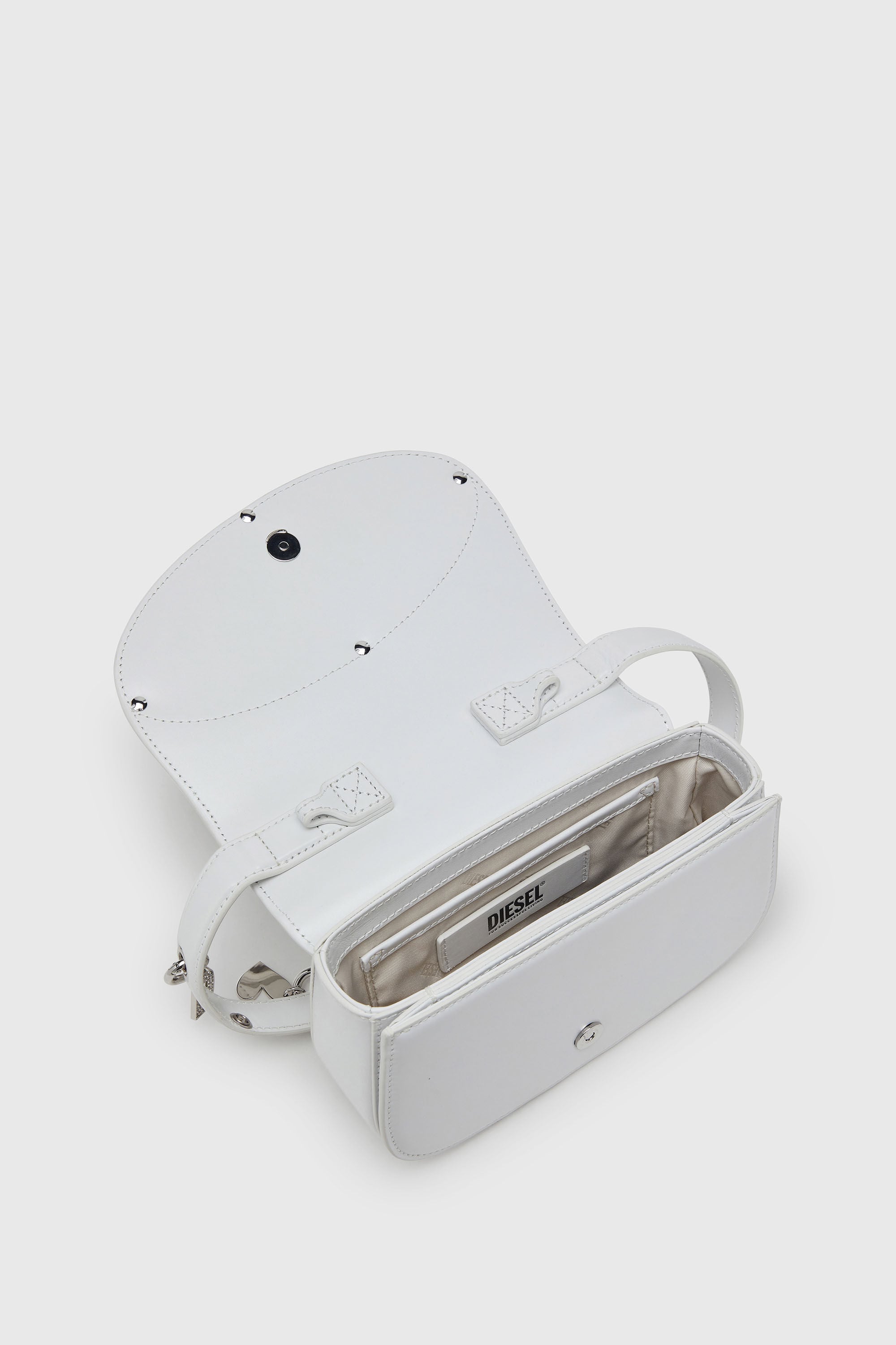 Diesel - 1DR, Woman's 1DR -Iconic shoulder bag in leather with handle charms in White - 5