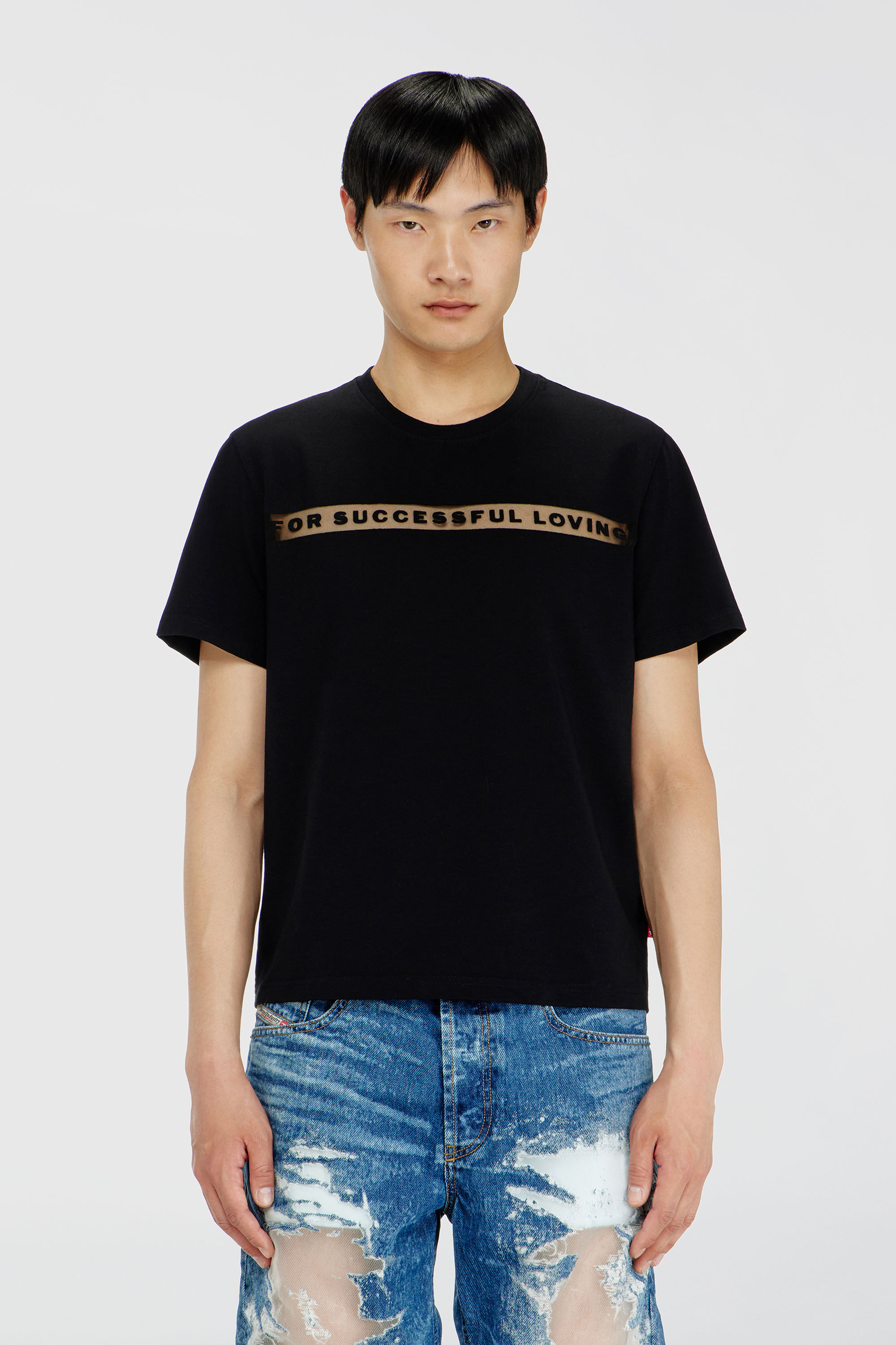 Diesel - PR-T-NOTS-CHI-R, Unisex's T-shirt with For Successful Loving logo in Black - 3