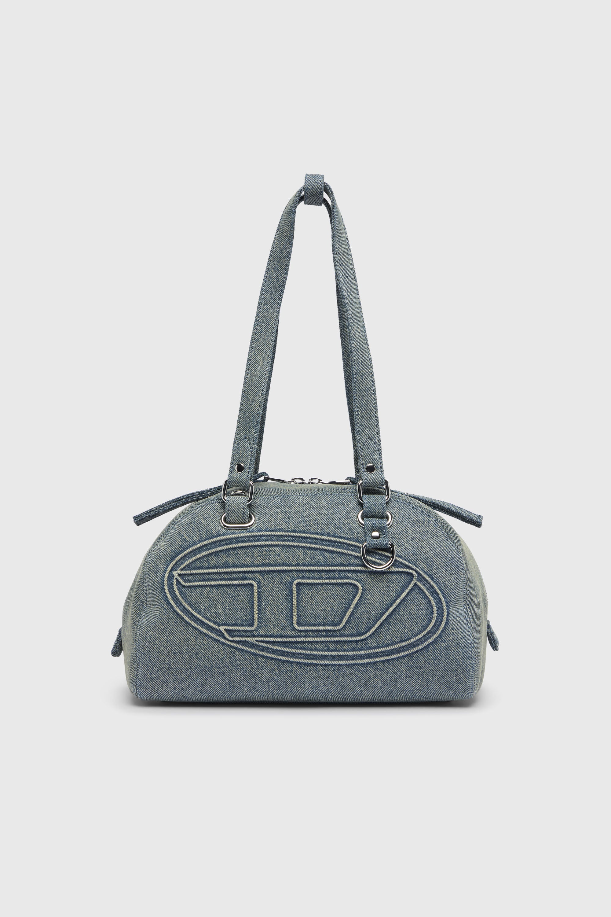 Diesel - 1DR DOME SOFT SHOULDER, Unisex's 1DR Dome-Shoulder bag in denim with Oval D logo in Light Blue - 2