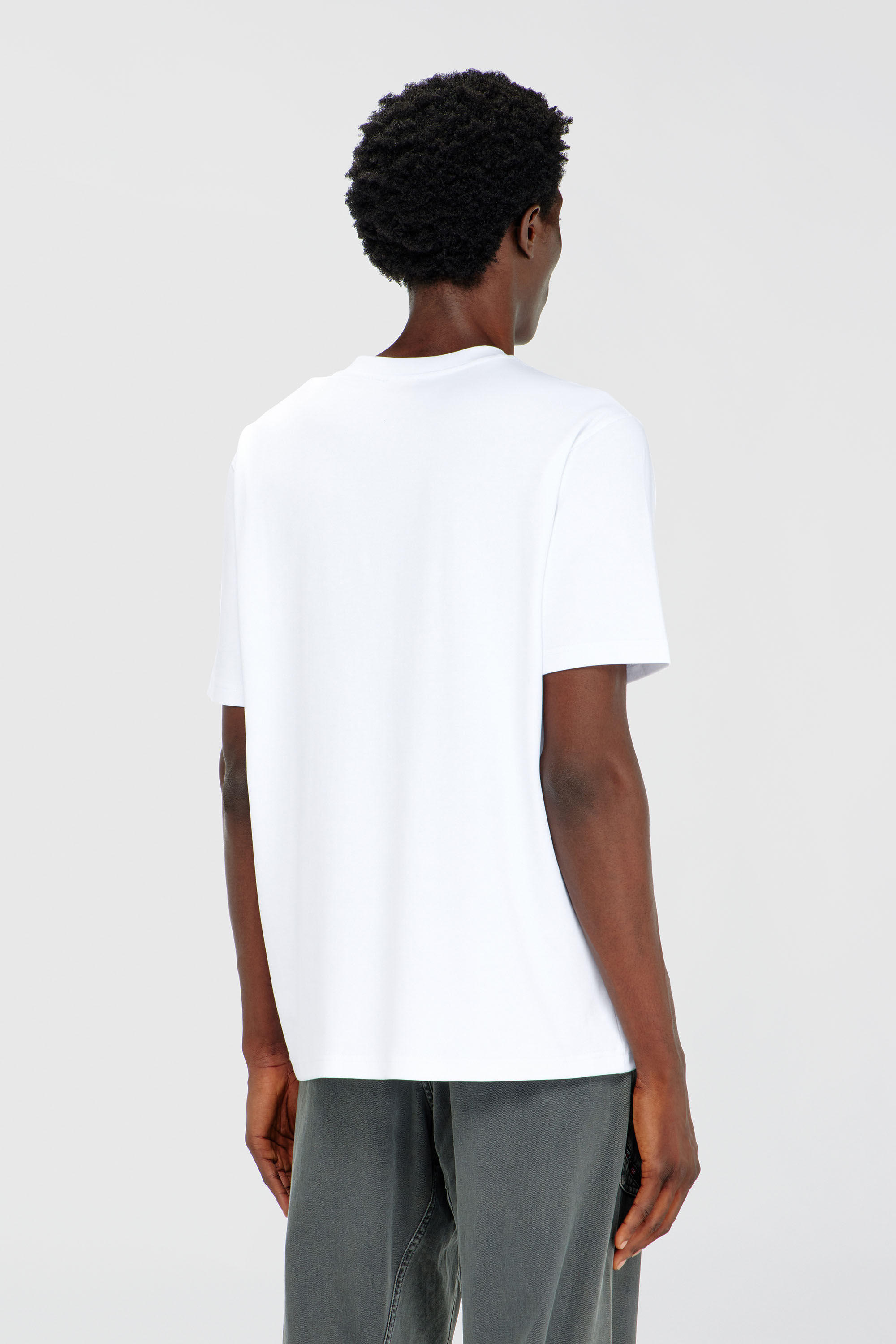 Diesel - T-ADJUST-AA2, Man's Cotton-interlock T-shirt with logo embroidery in White - 4