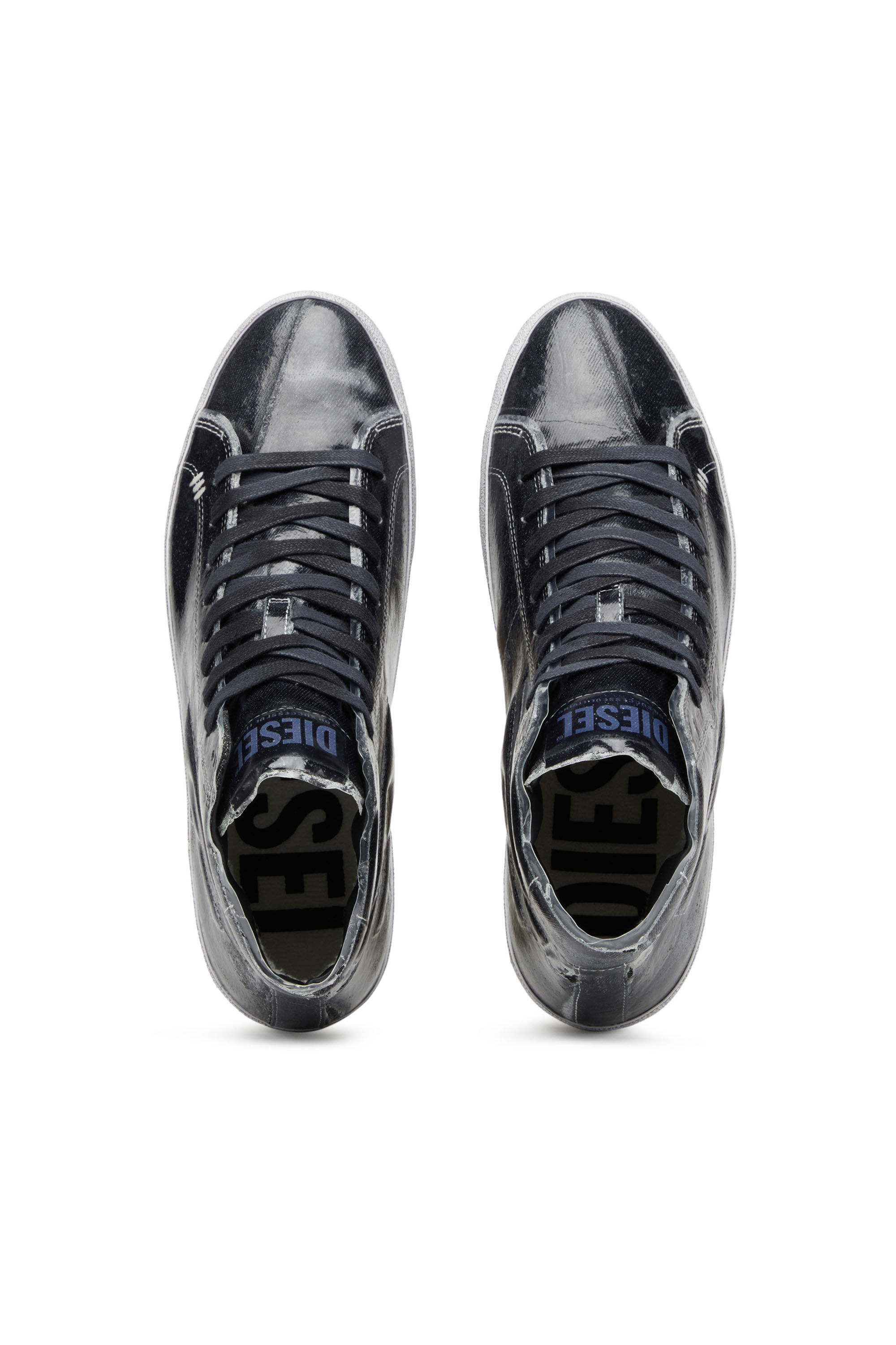 Diesel - S-LEROJI MID, Man's S-Leroji Mid - High-top canvas sneakers with TPU overlay in Black - 4