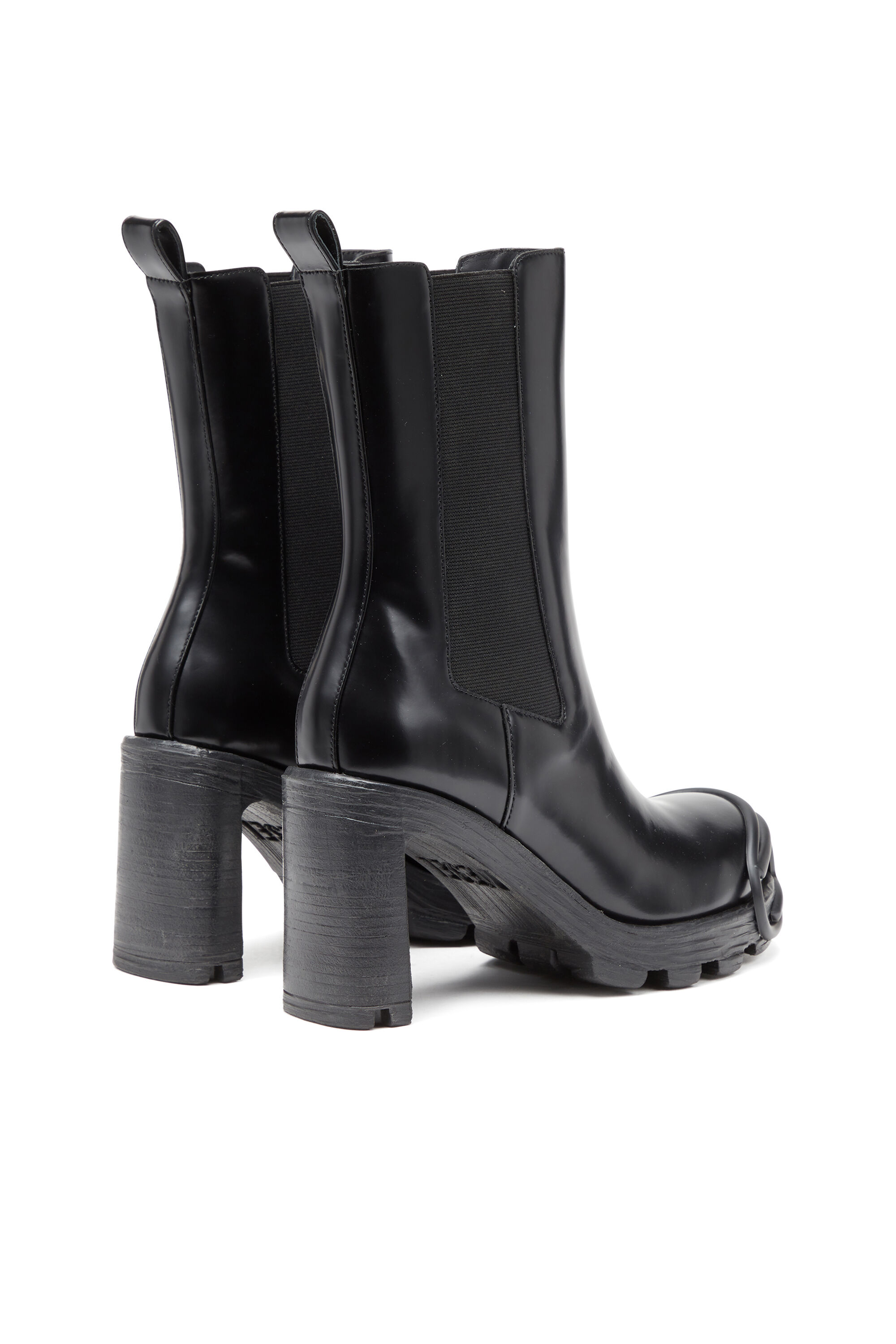 Diesel - D-HAMMER CH D W, Woman's D-Hammer-High-heel boots with Oval D plaque in Black - 3