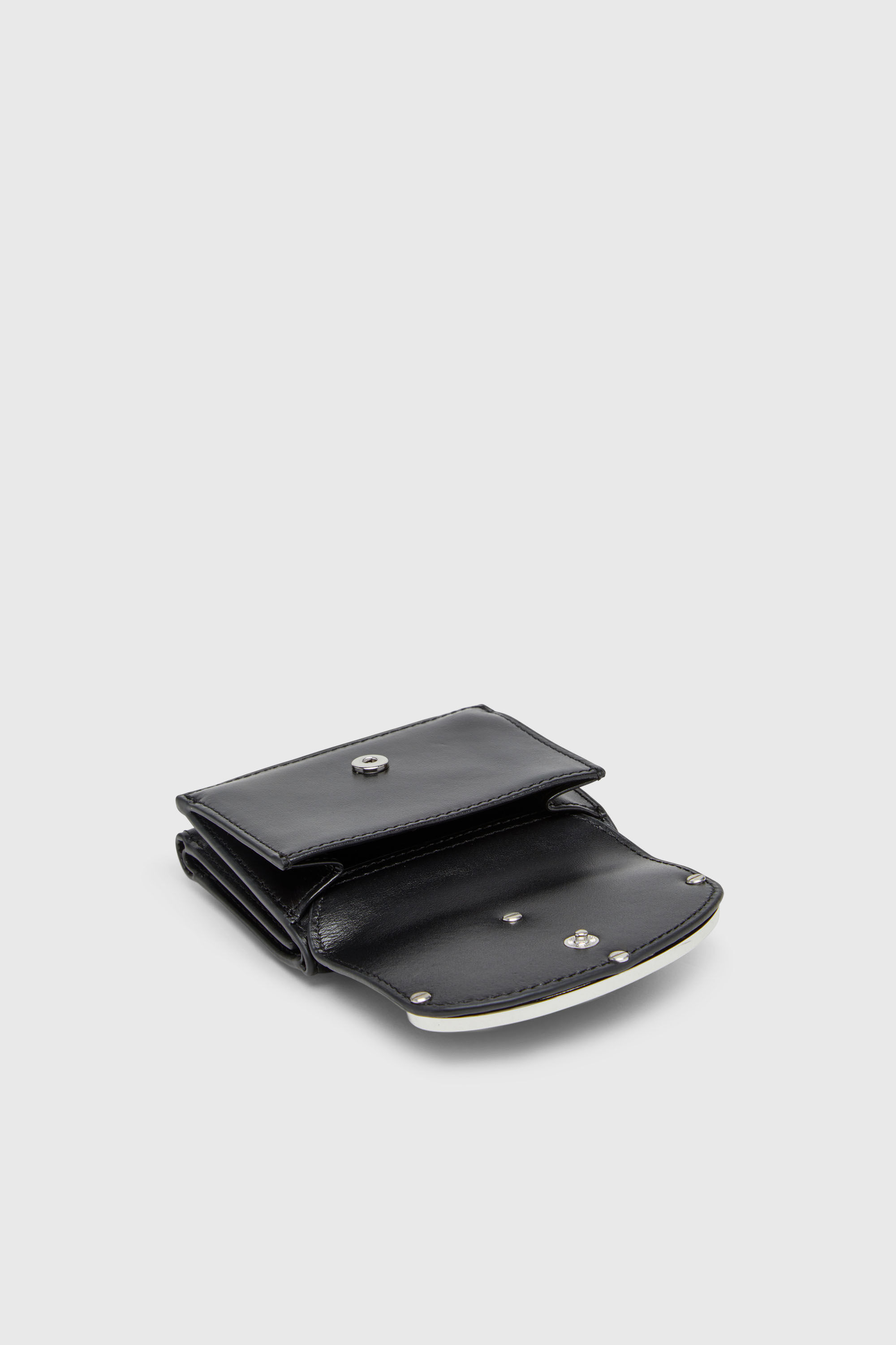 Diesel - 1DR TRI FOLD COIN XS II, Woman's Tri-fold wallet in leather in Black - 4