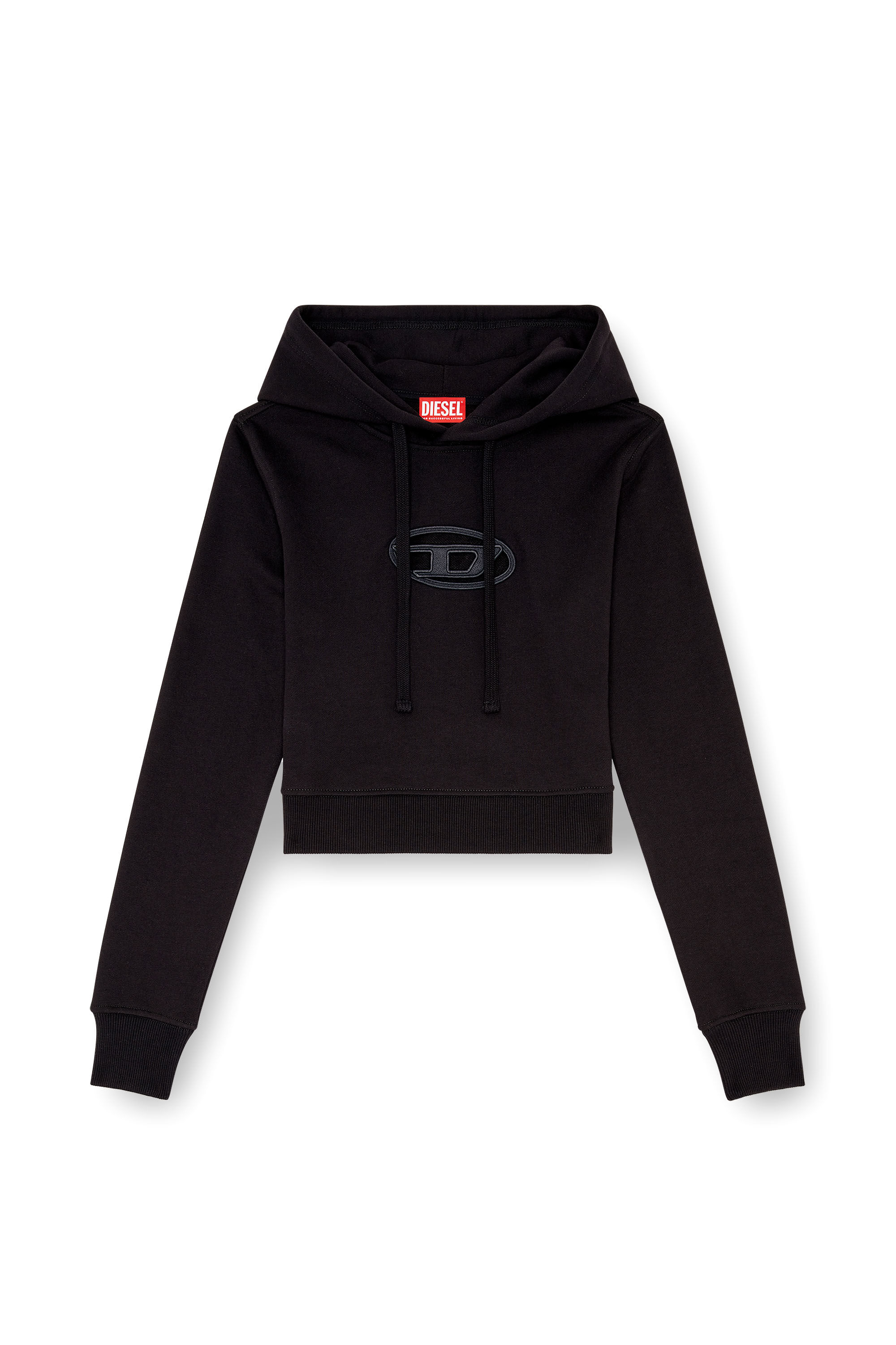 Diesel - F-SLIMMY-HOOD-OD, Woman's Hoodie with cut-out Oval D Logo in Black - 2