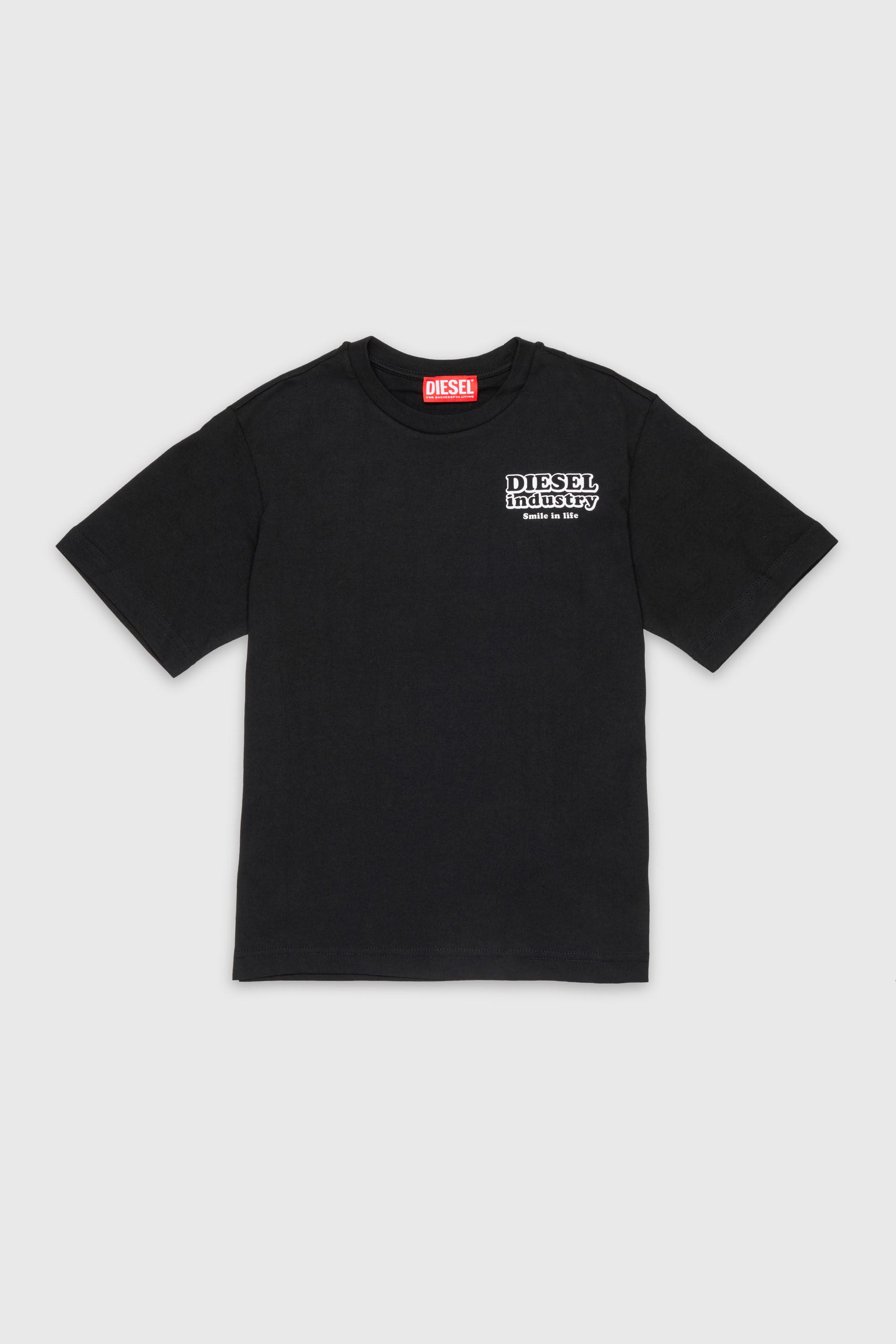 Diesel - TLODIM OVER, Man's T-shirt with Diesel Industry print in Black - 1