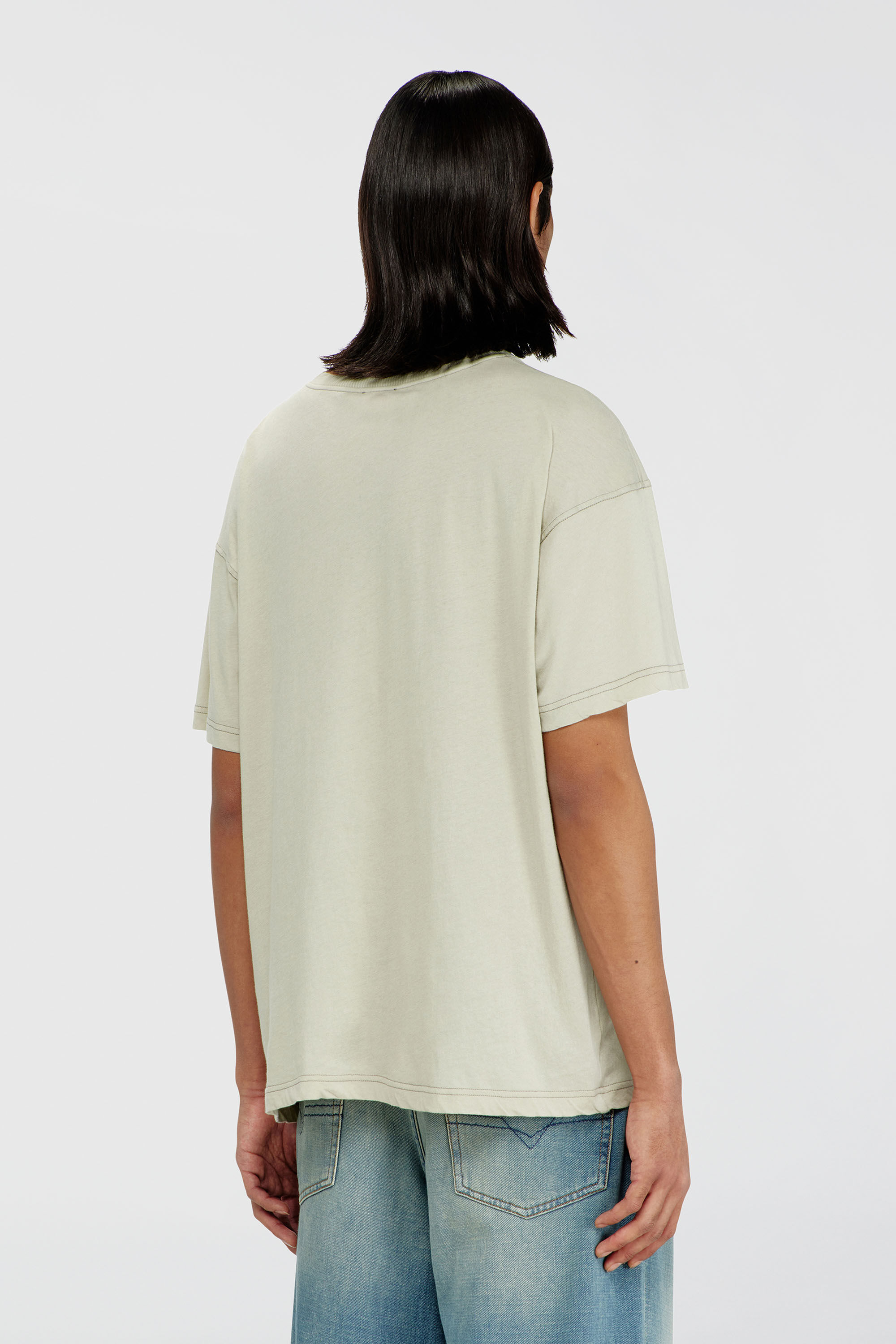 Diesel - T-NORM-AA1, Man's Regular T-shirt with Phoenix print in Beige - 4
