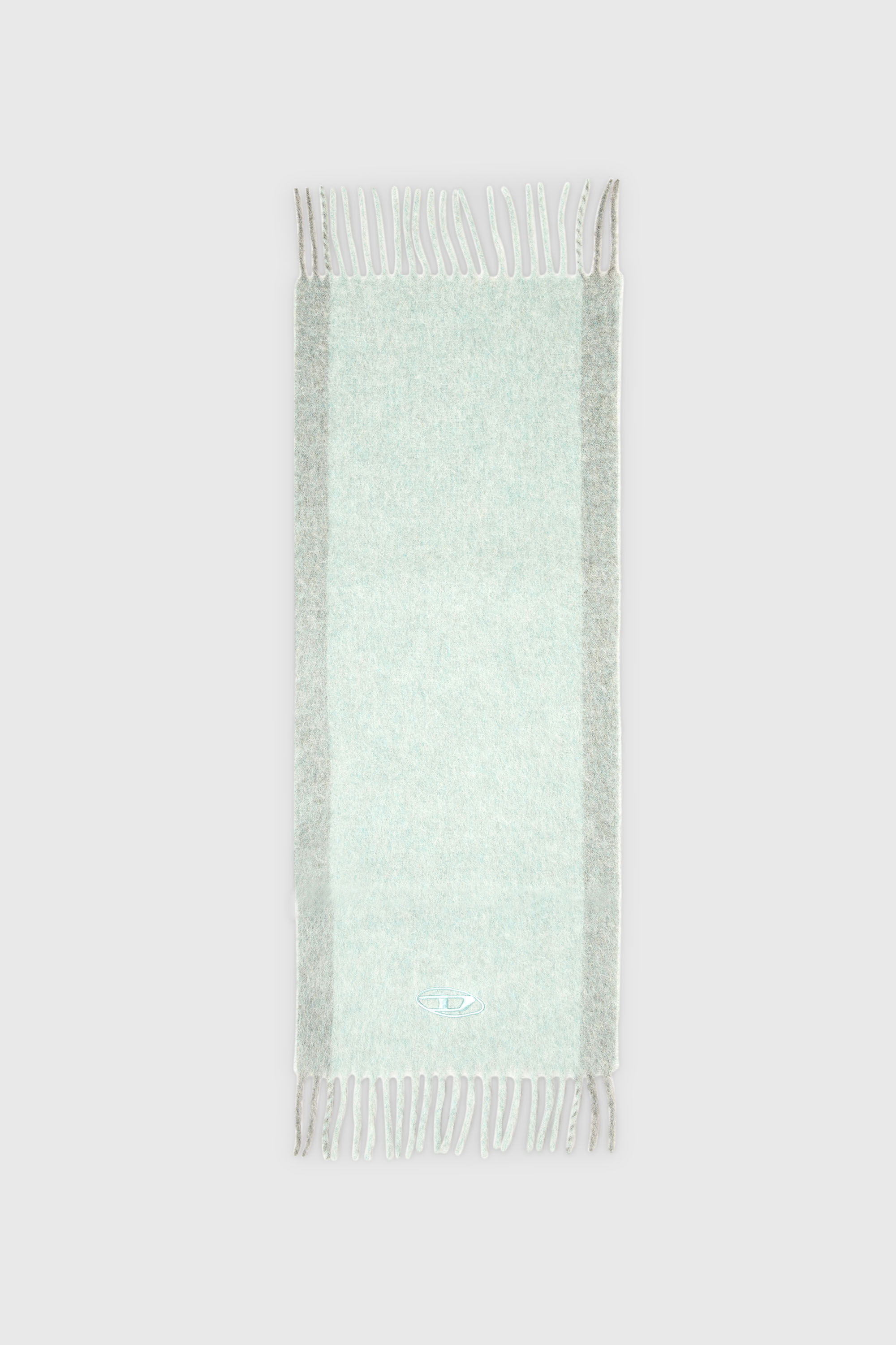 Diesel - S-OLID, Man's Wool-blend scarf with contrast stripes in Water Green - 2
