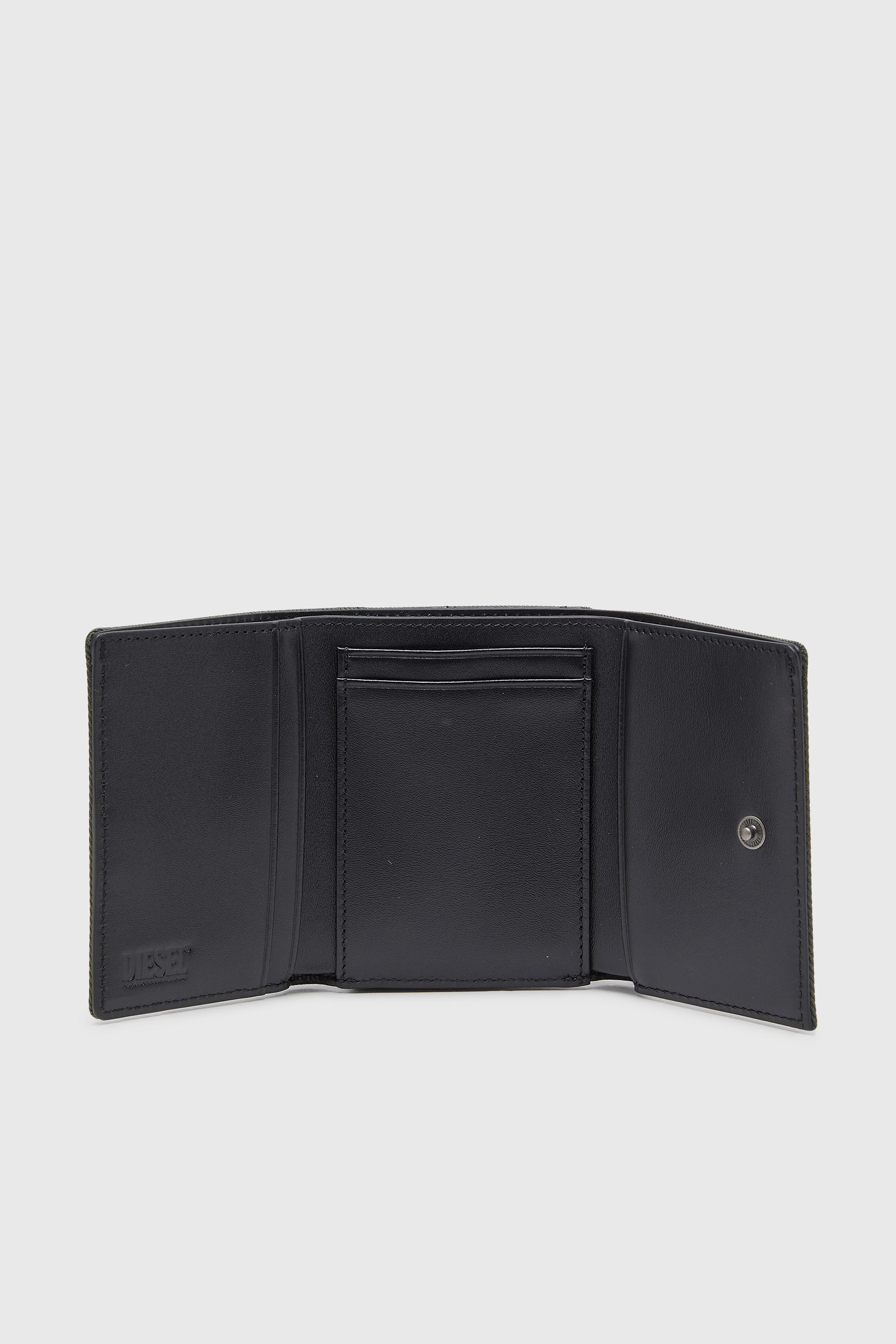 Diesel - D-PACK TRI FOLD COIN 3D, Man's Coin case with embossed patch in Green - 3
