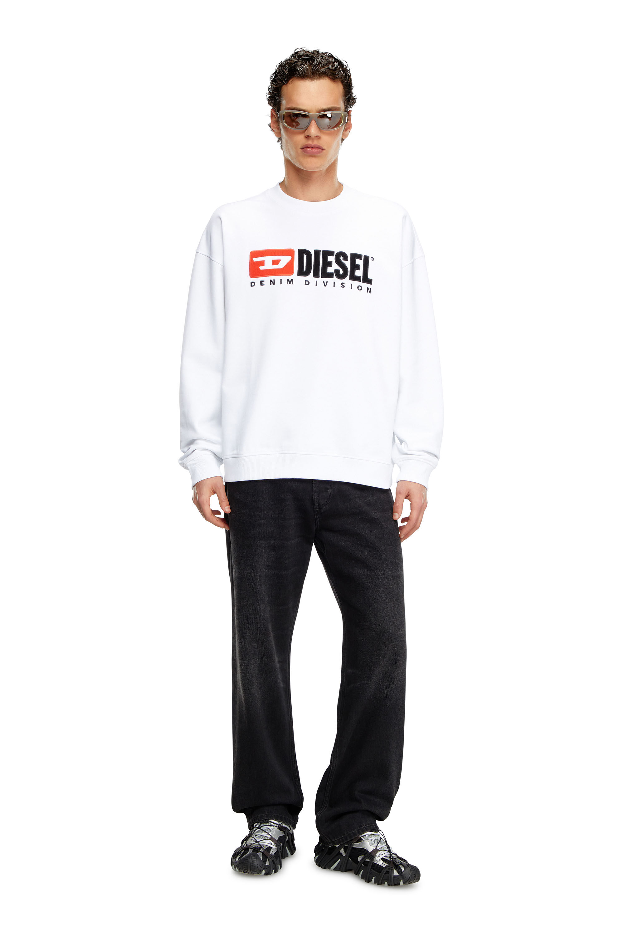 Diesel - S-BOXT-DIV, Man's Sweatshirt with Denim Division logo in White - 1