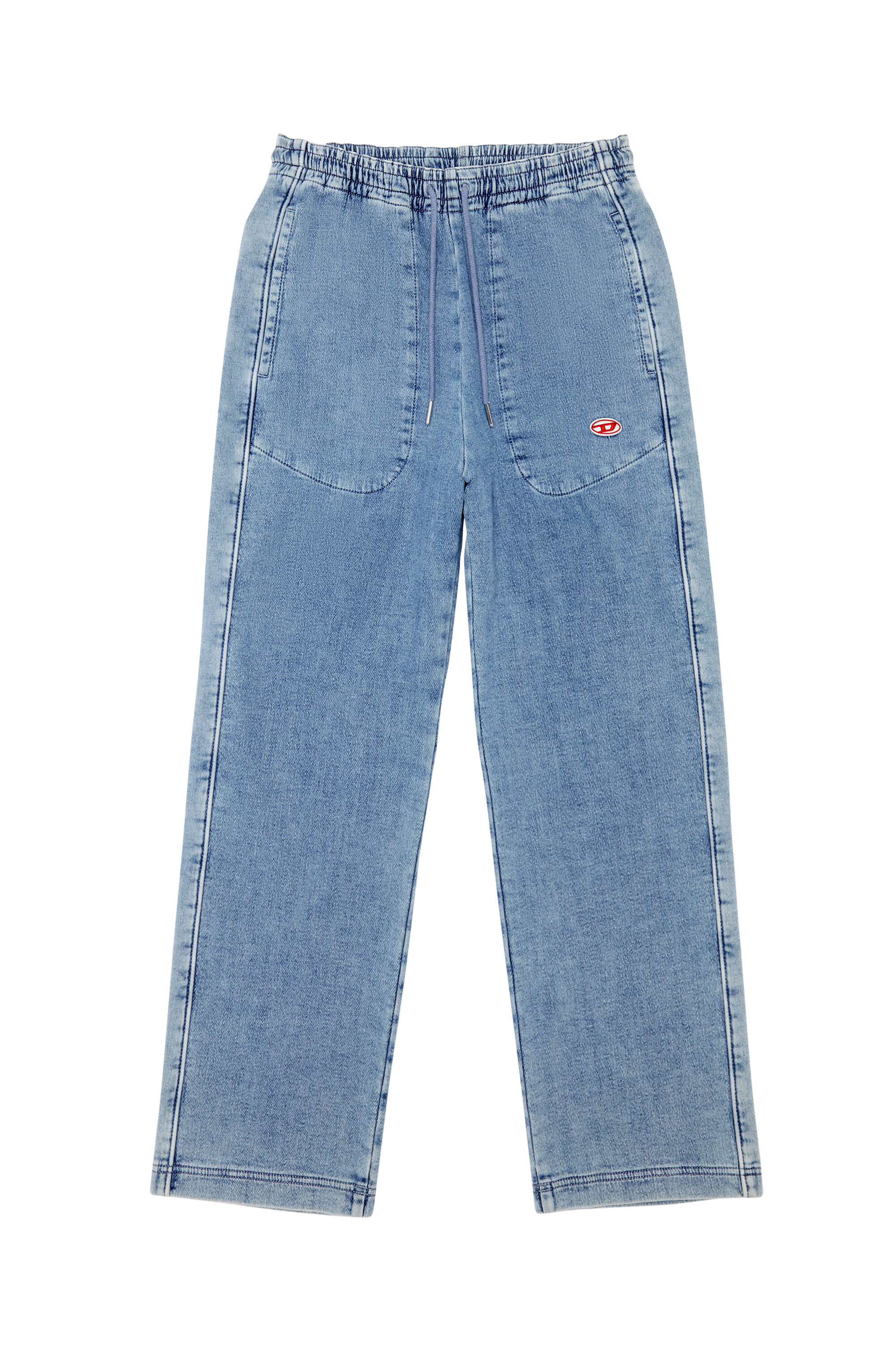 Diesel - D-Martians Track Denim 09D01 Straight, Light Blue - Image 2