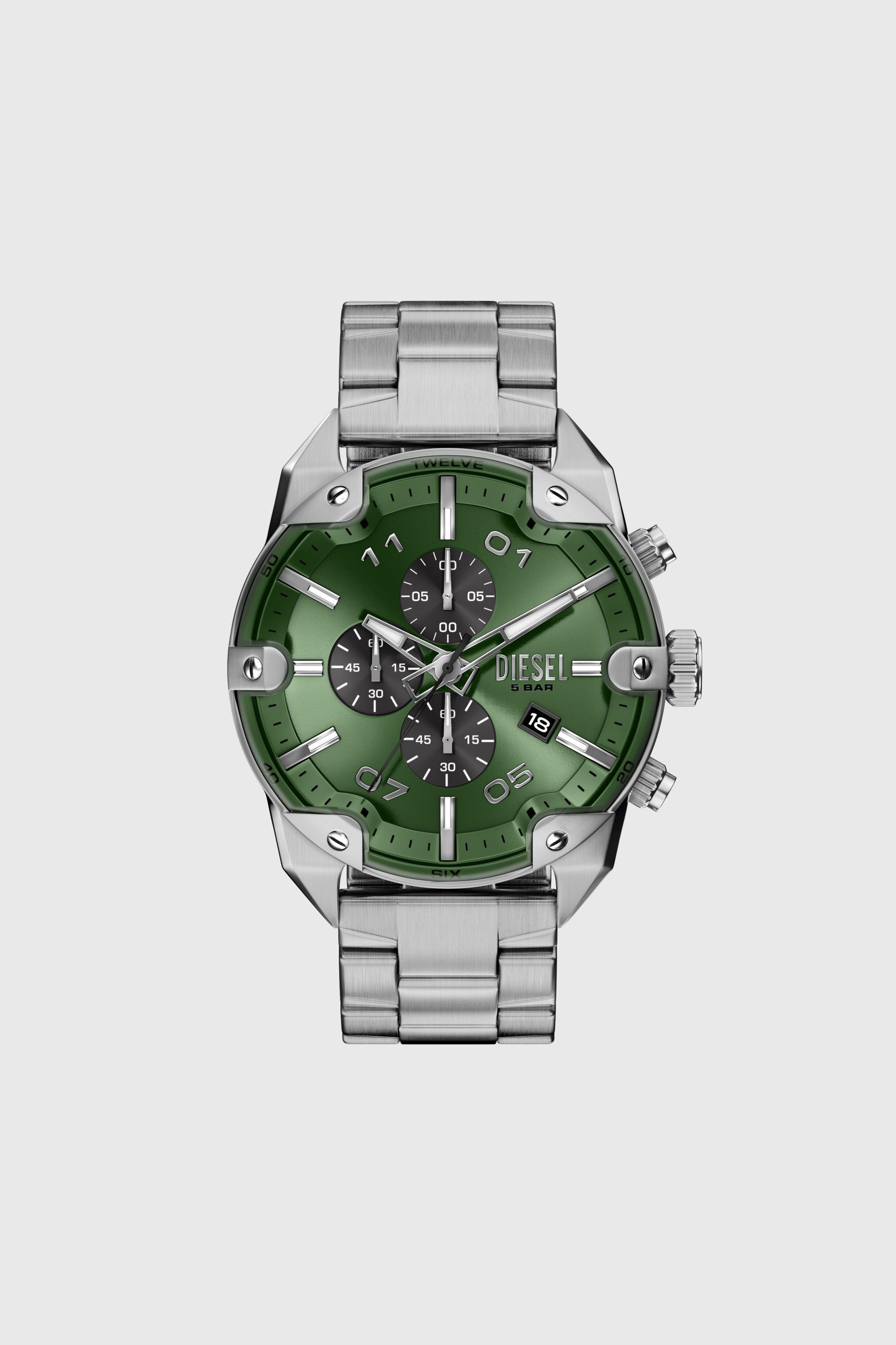 Diesel - DZ4712 WATCH, Man's Spiked stainless steel watch in Silver - 1