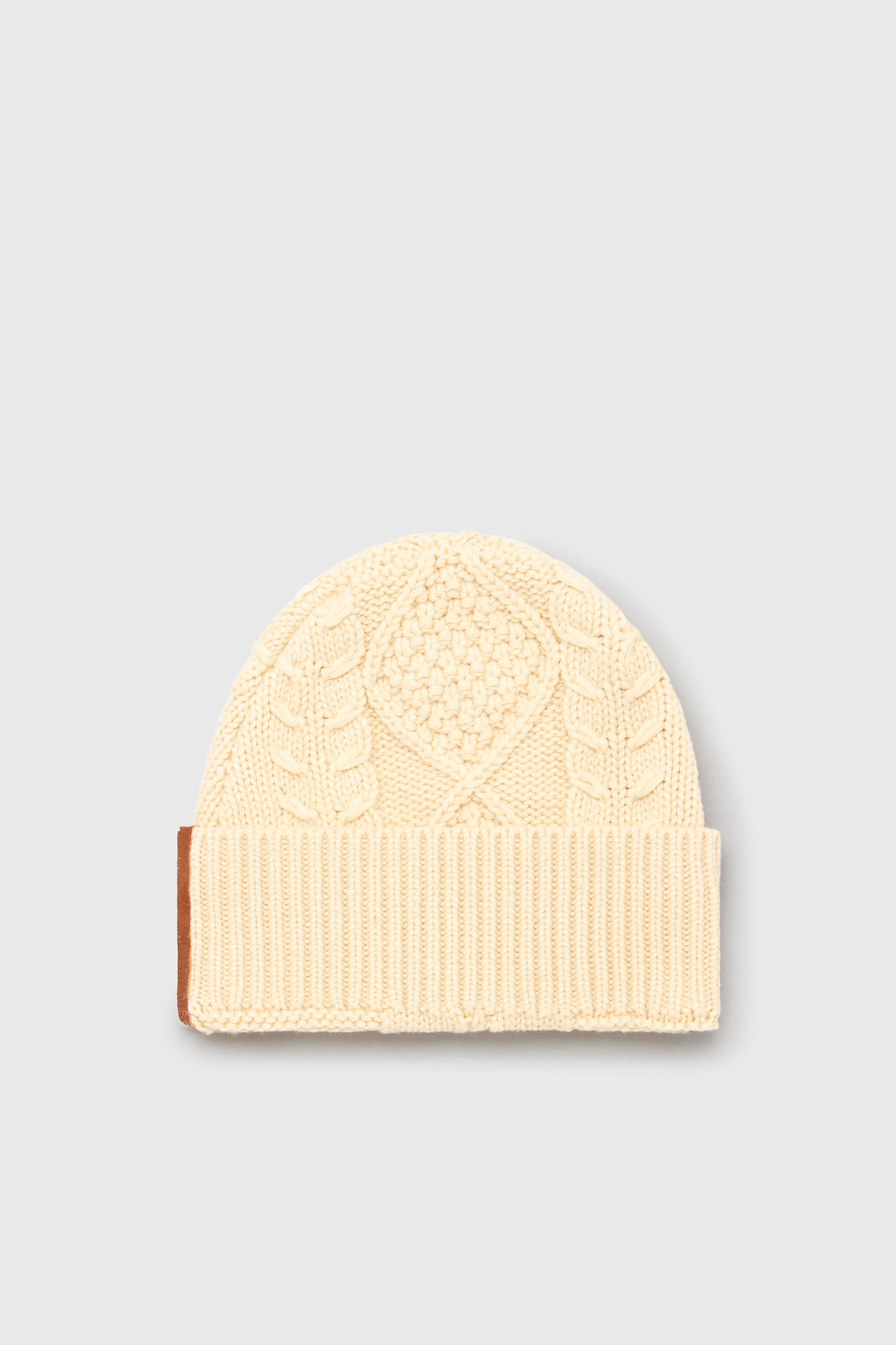 Diesel - K-INTELLO, Unisex's Cable-knit beanie in wool and cotton in White - 2
