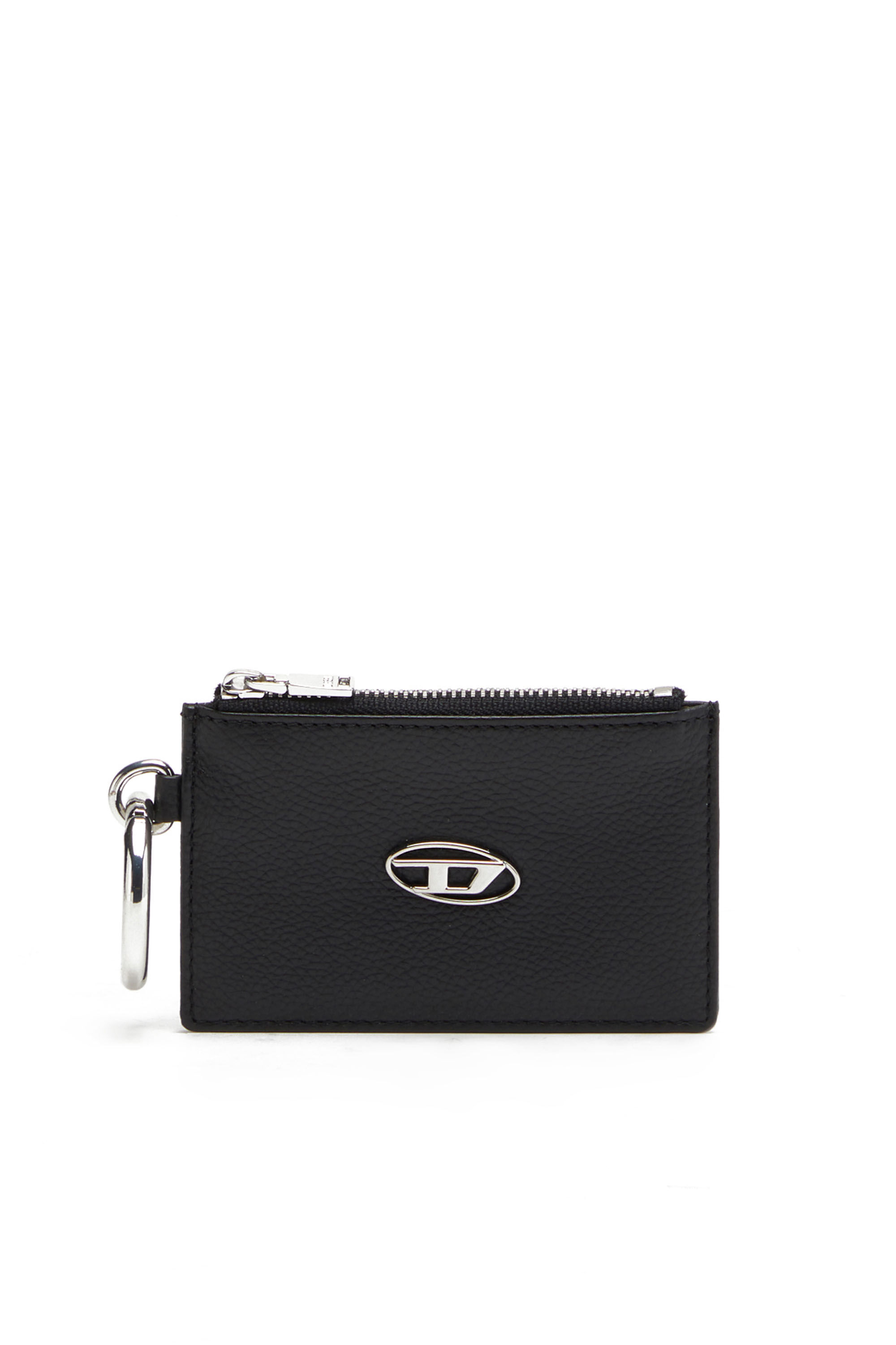 Diesel - CARD POUCH, Unisex Slim leather coin and card holder in Black - Image 1