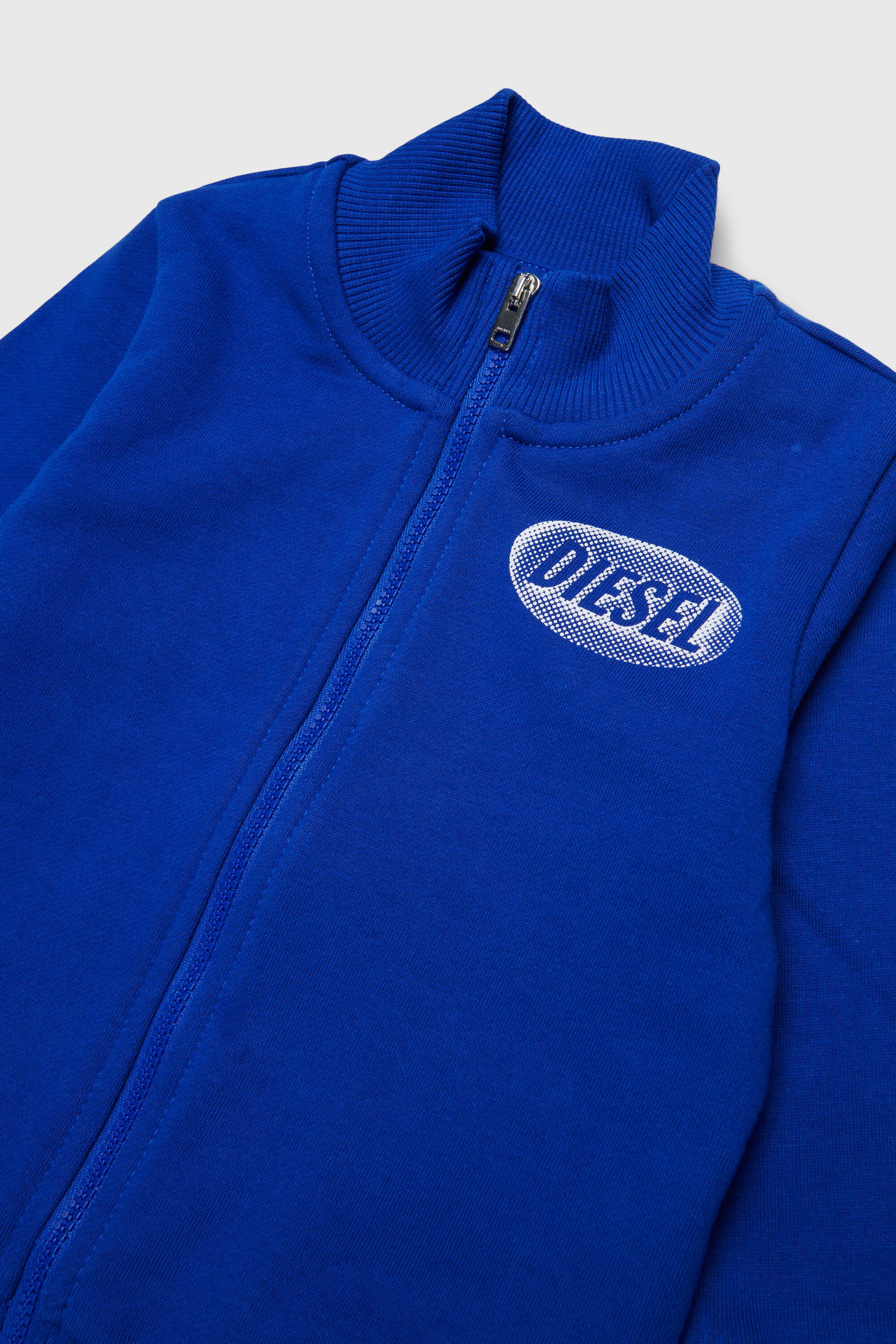 Diesel - SDSELZIPB, Unisex's Zip-up sweatshirt with logo print in Blue - 3