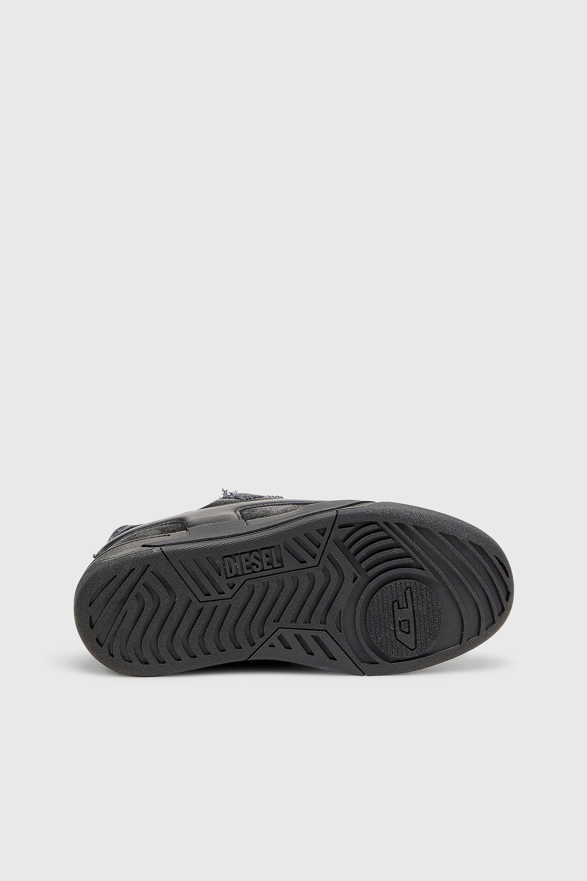 Diesel - S-D-OLLIE LOW, Man's S-D-Ollie - Sneakers in frayed denim e leather in Black - 5