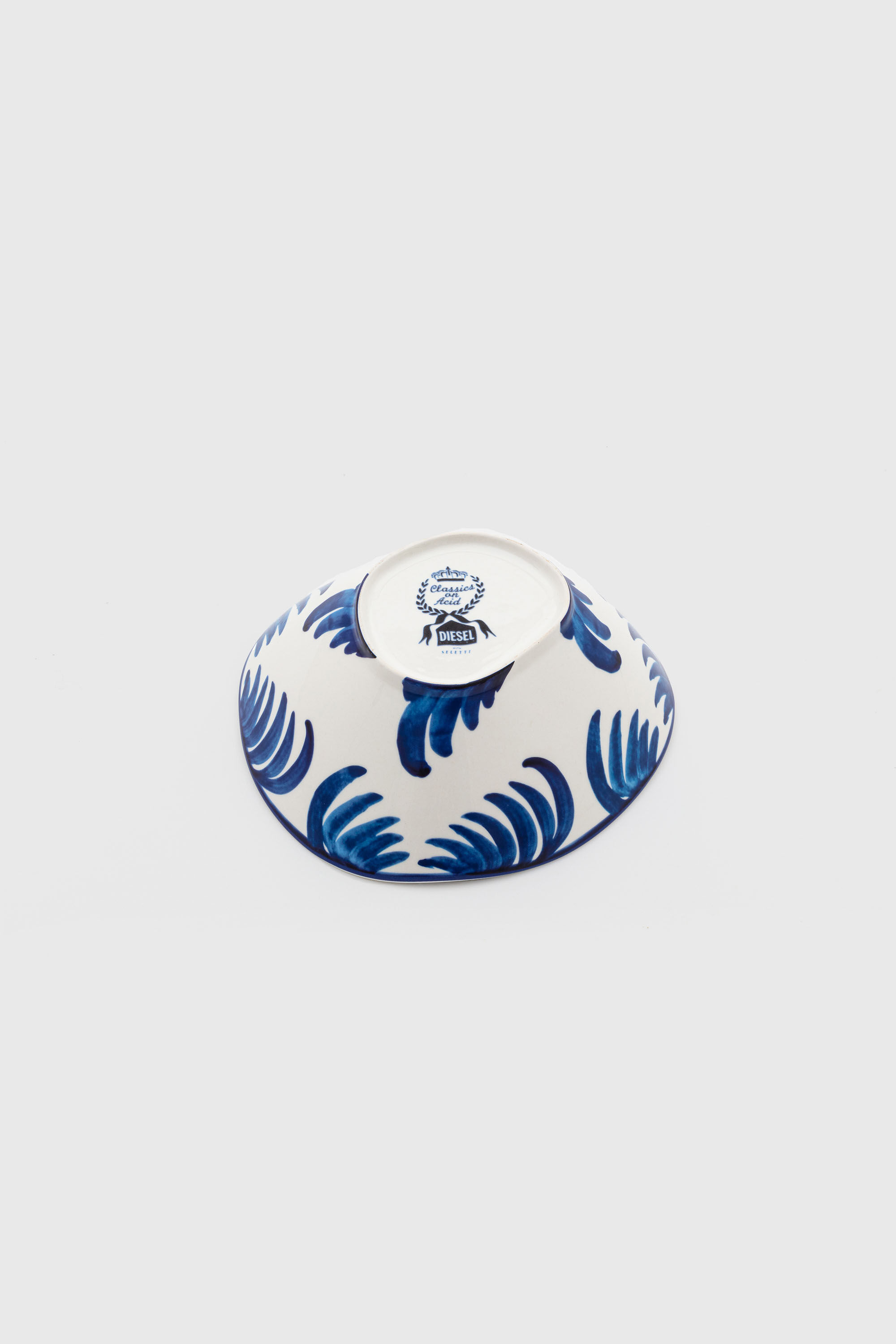 Diesel - 11280 PORCELAIN SALAD BOWL "CLASSIC ON A, Unisex's Porcelein salad bowl in White/Blue - 3