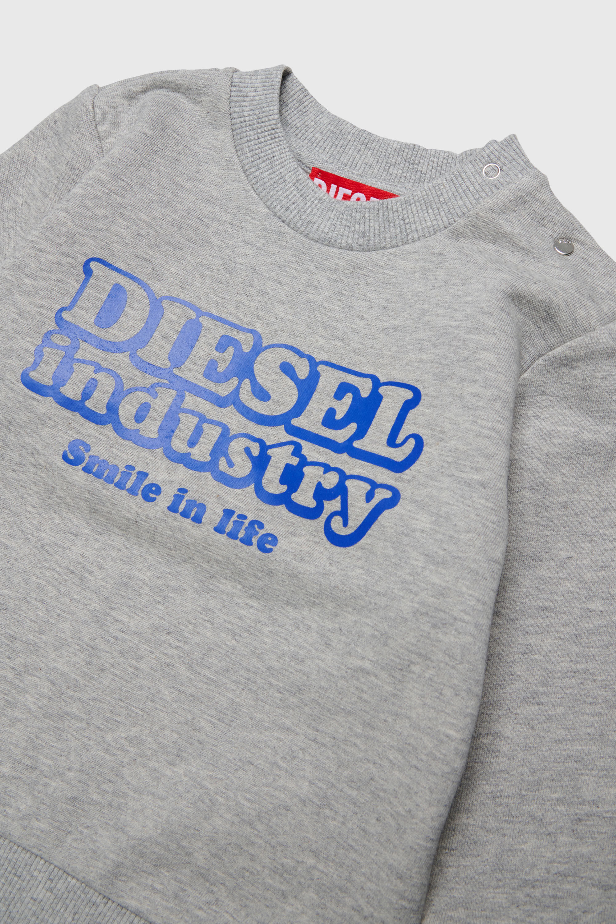 Diesel - SLODIMB, Man's Cotton sweatshirt with Diesel Industry print in Grey - 3