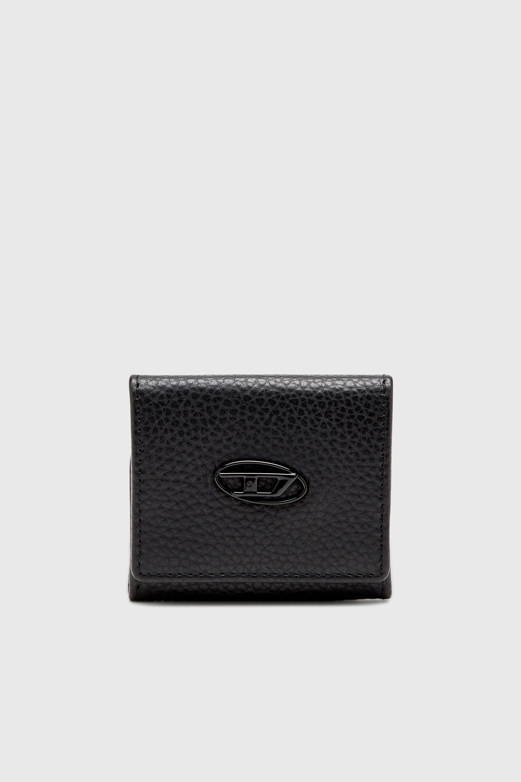 Diesel - HISSU EVO COIN CASE, Man's Coin purse in grainy leather in Black - 1