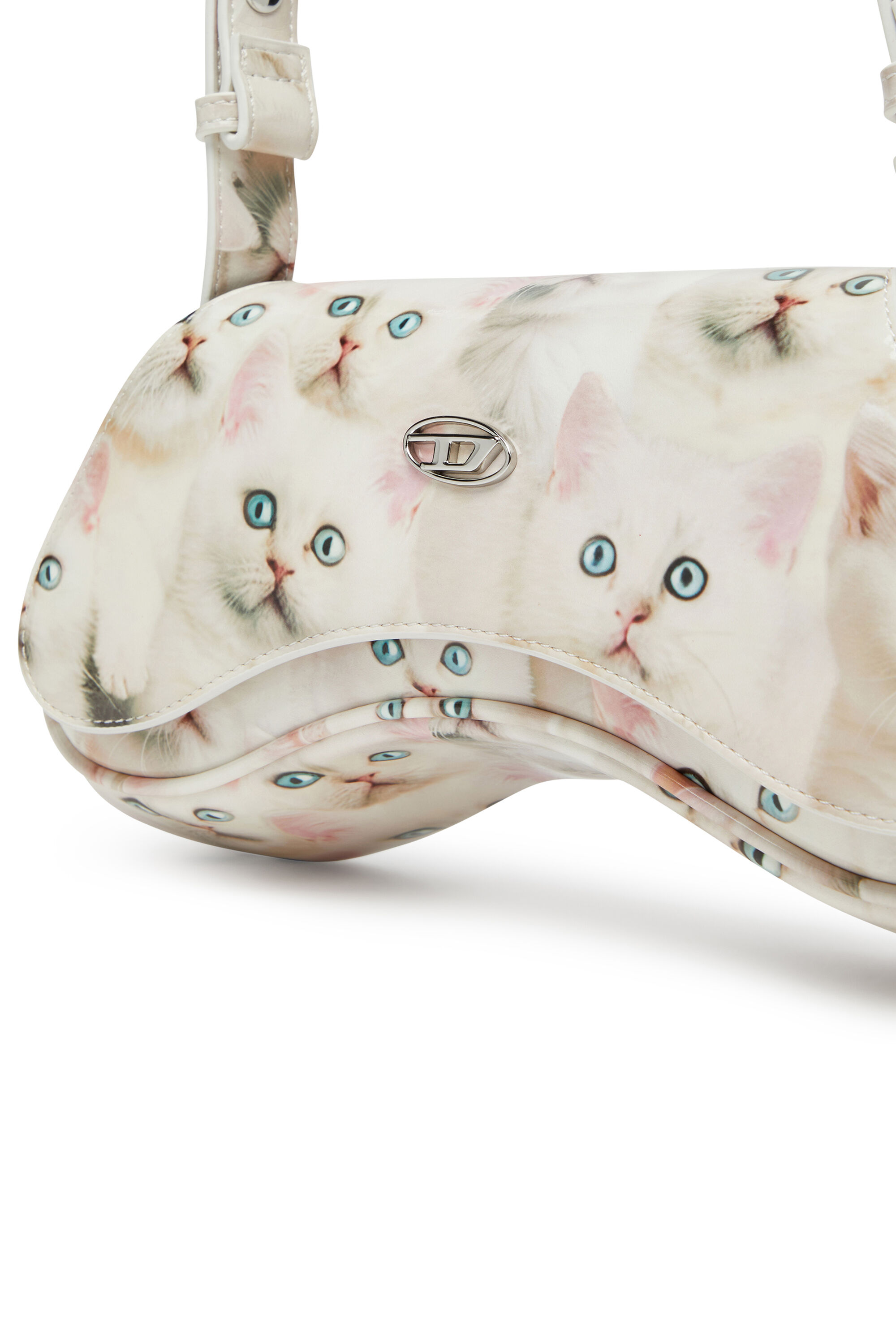 Diesel - PLAY CROSSBODY, Woman's Play-Shoulder bag in printed glossy PU in White - 2