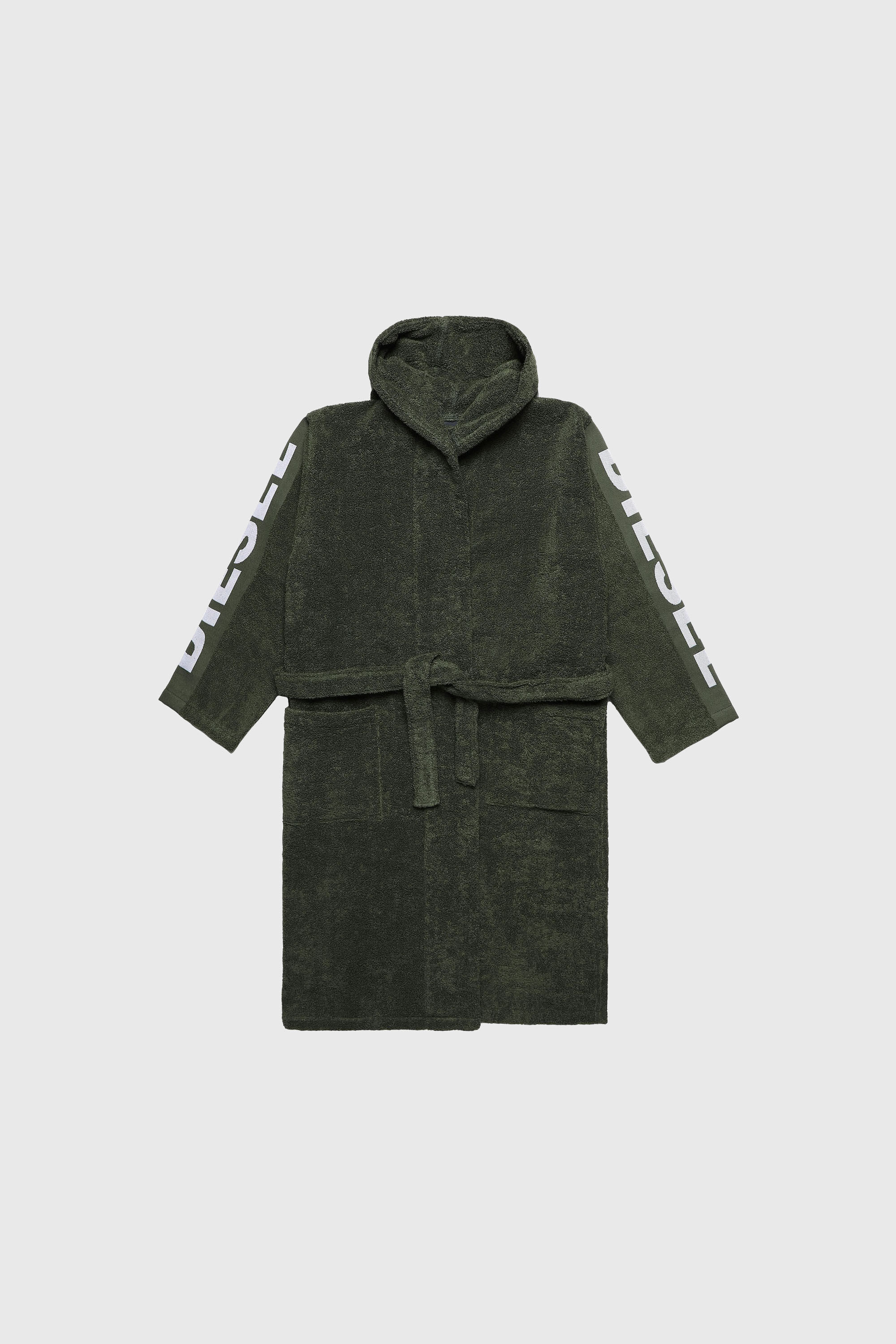 Diesel - ACC  SPORT LOGO CAP S/M, Unisex's Bathrobe with hood SPORT LOGO, S/M in Green - 2