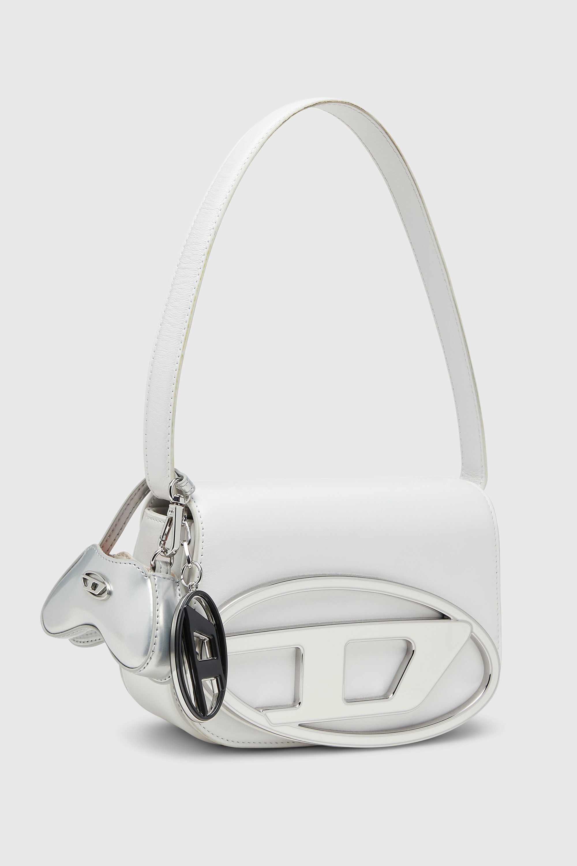 Diesel - 1DR, Woman's 1DR-Iconic shoulder bag in nappa leather in White - 7