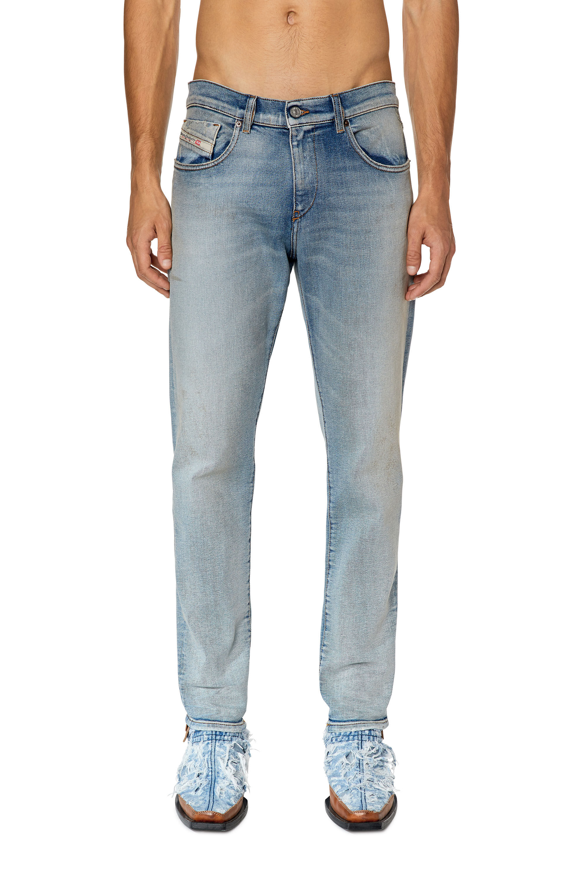 Diesel - Slim Jeans 2019 D-Strukt 09E84, Light Blue - Image 3