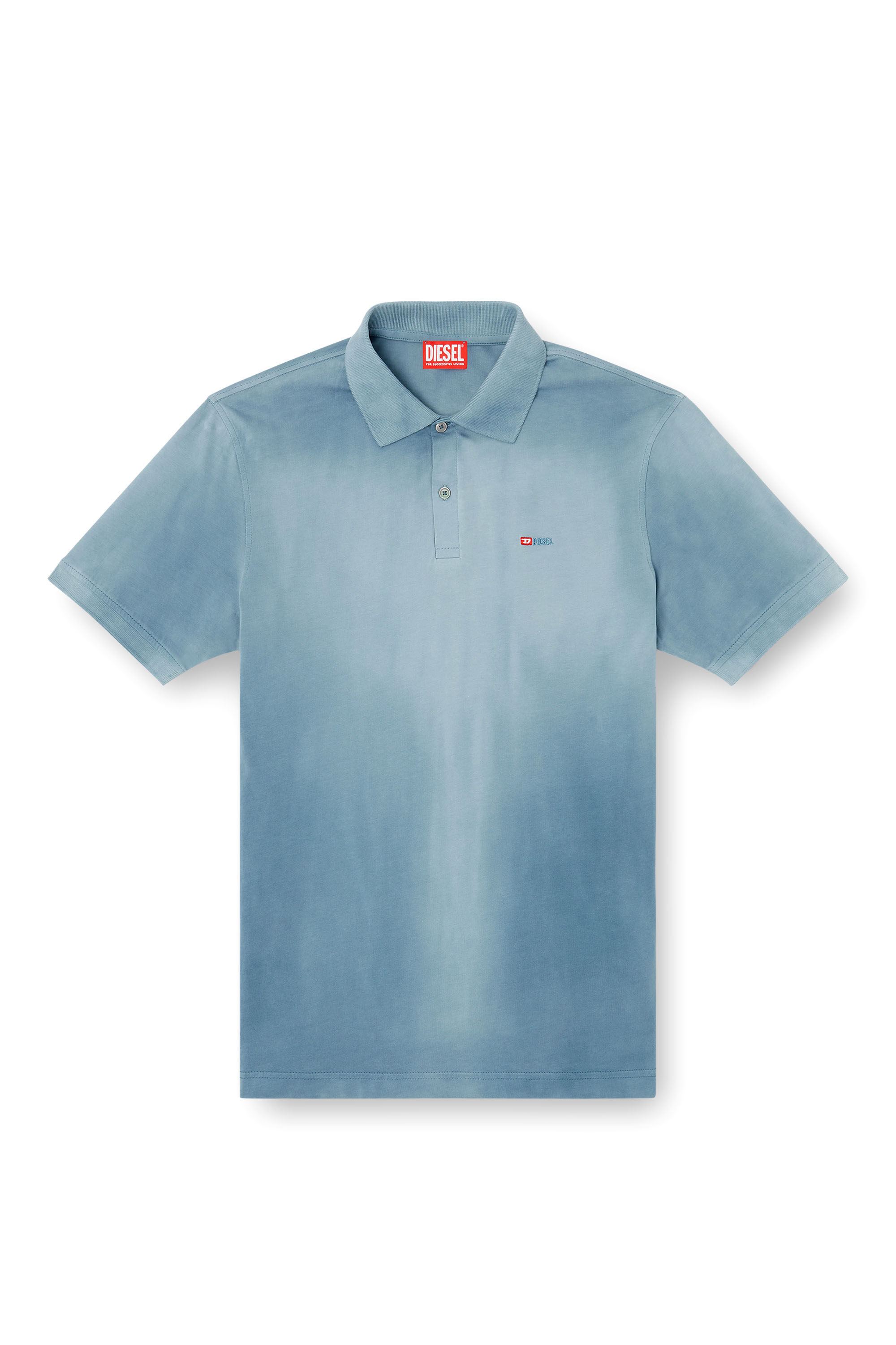Diesel - T-REJUST-R3, Man's Jersey polo shirt with logo embroidery in Blue - 2