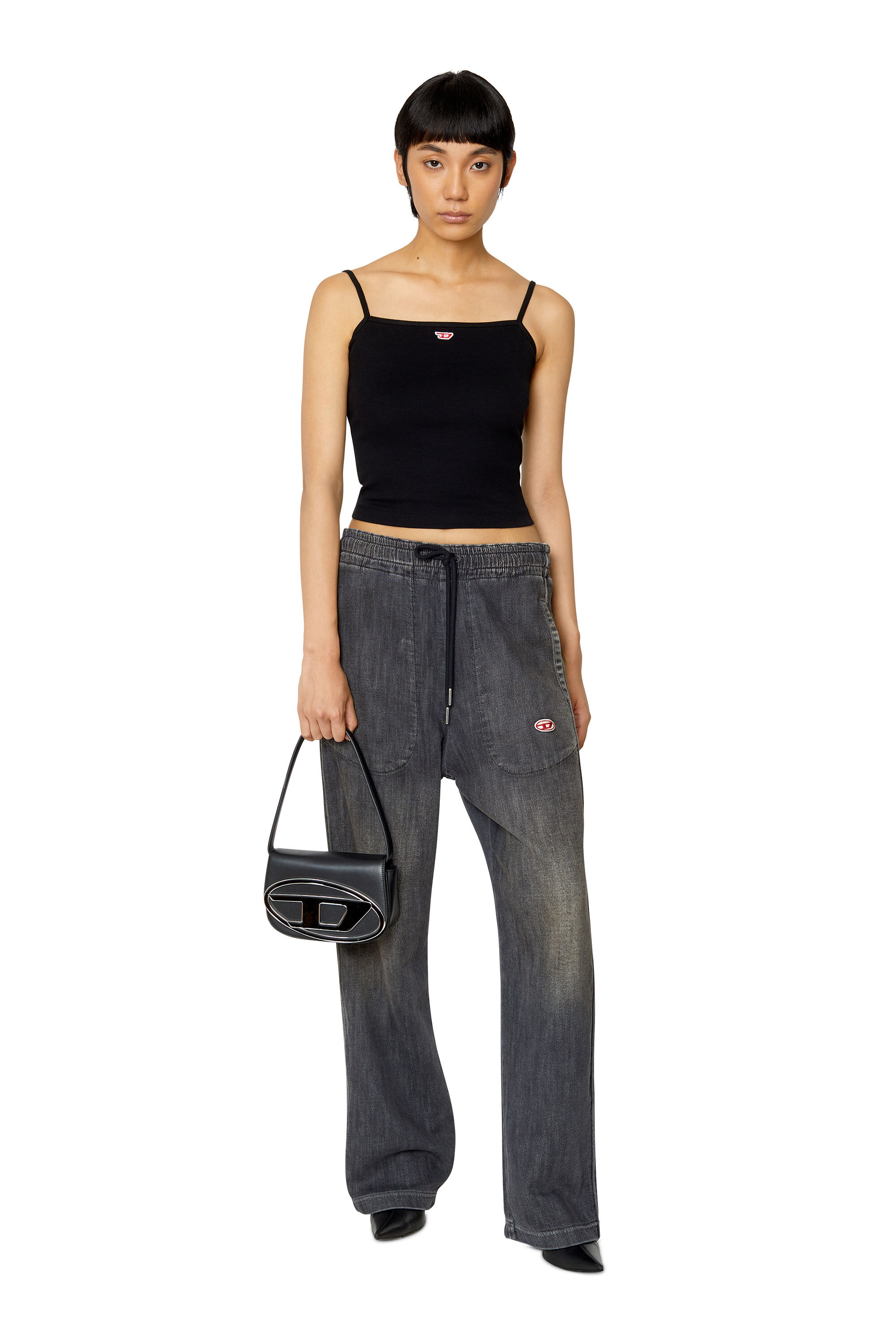 Diesel - Straight D-Martians Track Denim 09E30, Black/Dark grey - Image 1